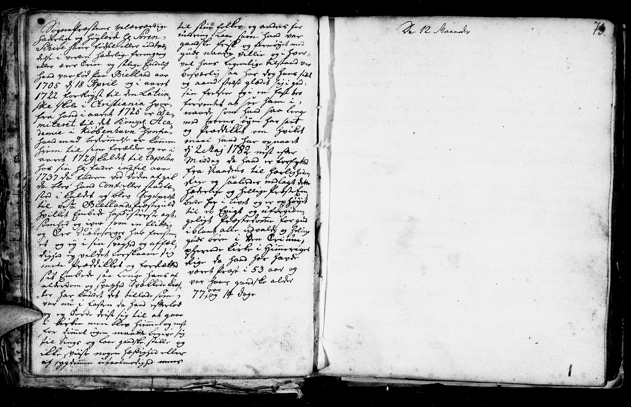 Bjelland sokneprestkontor, SAK/1111-0005/F/Fb/Fba/L0002: Klokkerbok nr. B 2, 1753-1792, s. 73