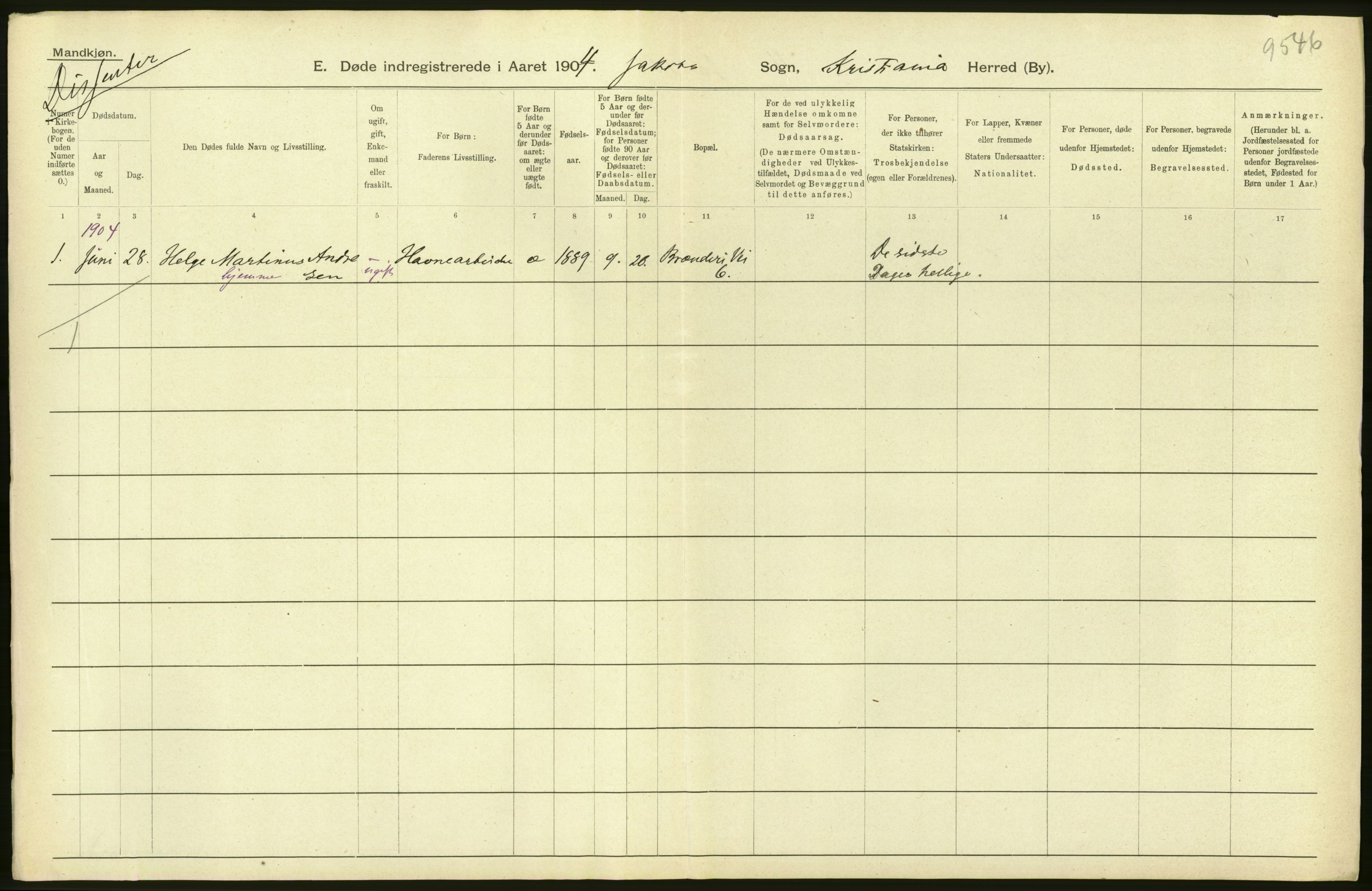 Statistisk sentralbyrå, Sosiodemografiske emner, Befolkning, AV/RA-S-2228/D/Df/Dfa/Dfab/L0004: Kristiania: Gifte, døde, 1904, s. 404