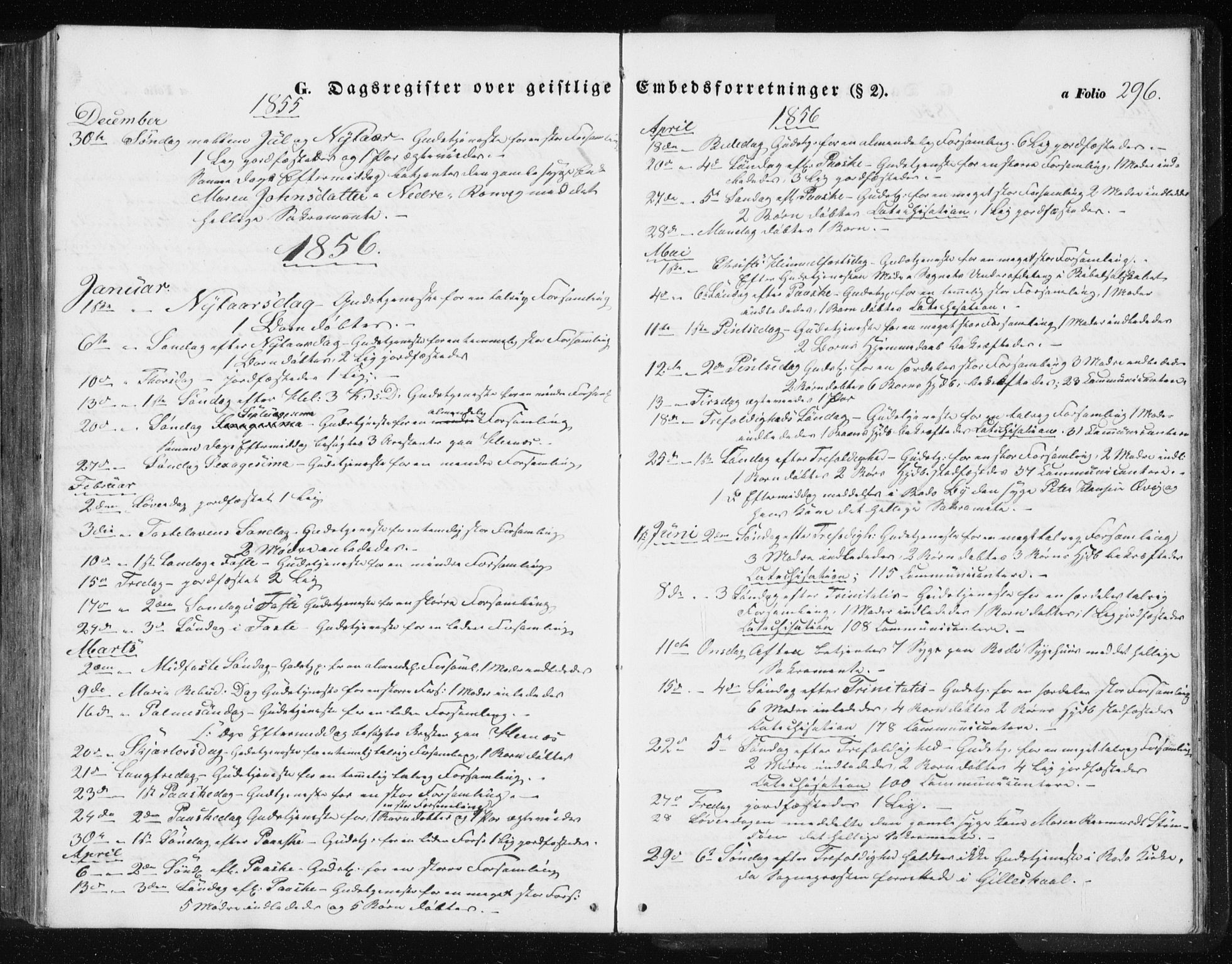 Ministerialprotokoller, klokkerbøker og fødselsregistre - Nordland, SAT/A-1459/801/L0028: Klokkerbok nr. 801C03, 1855-1867, s. 296
