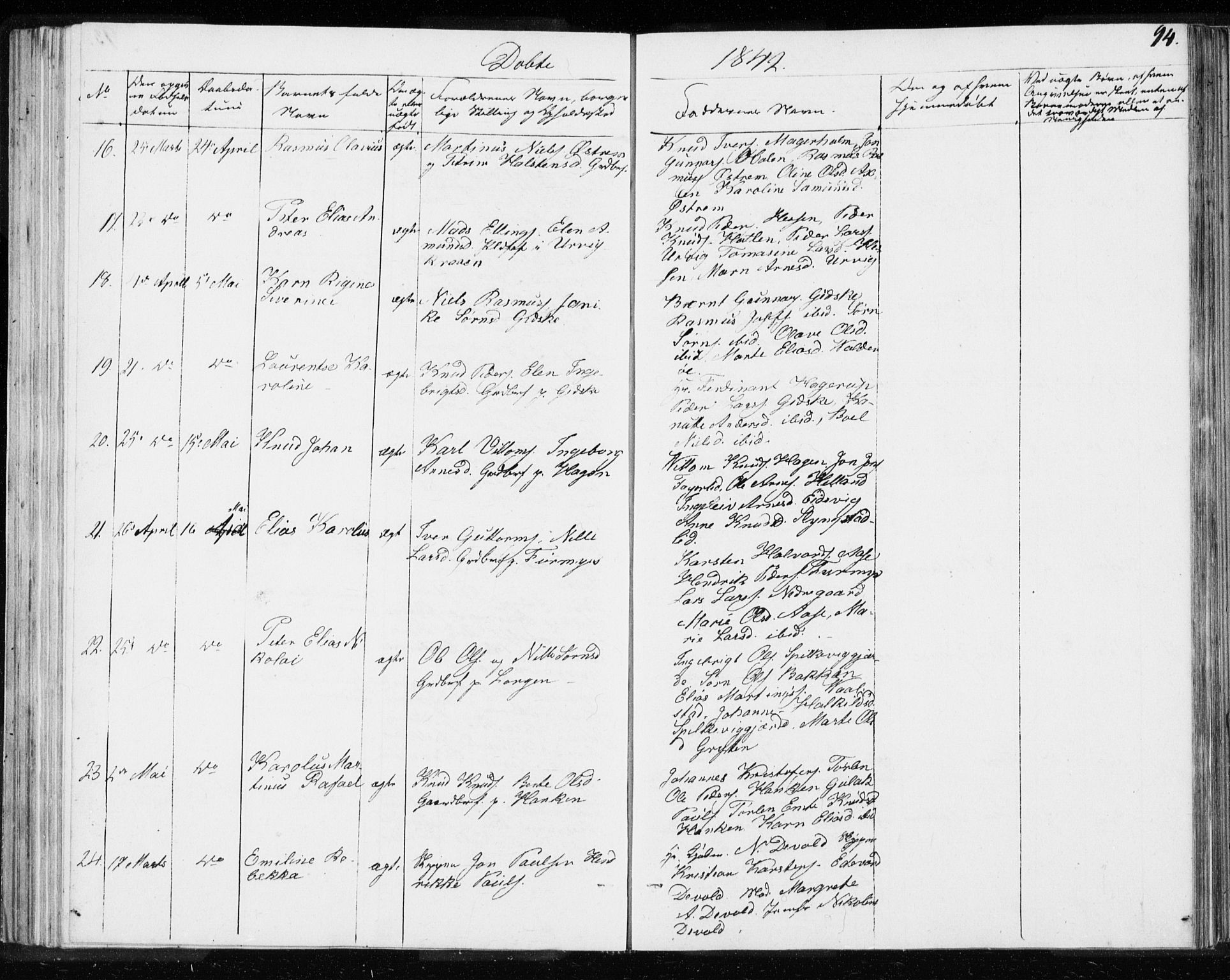 Ministerialprotokoller, klokkerbøker og fødselsregistre - Møre og Romsdal, AV/SAT-A-1454/528/L0414: Residerende kapellans bok nr. 528B02, 1833-1844, s. 94