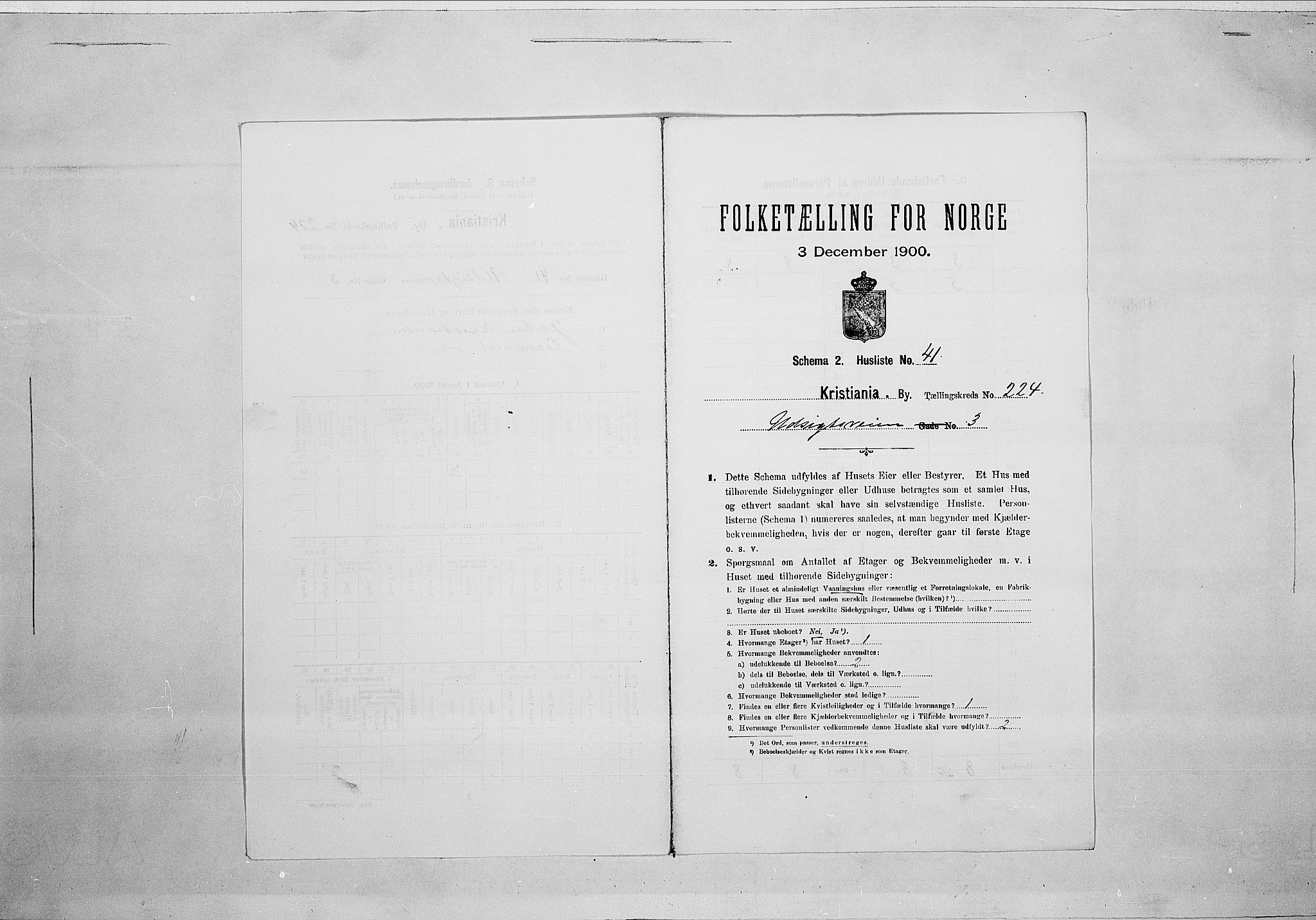 SAO, Folketelling 1900 for 0301 Kristiania kjøpstad, 1900, s. 106654