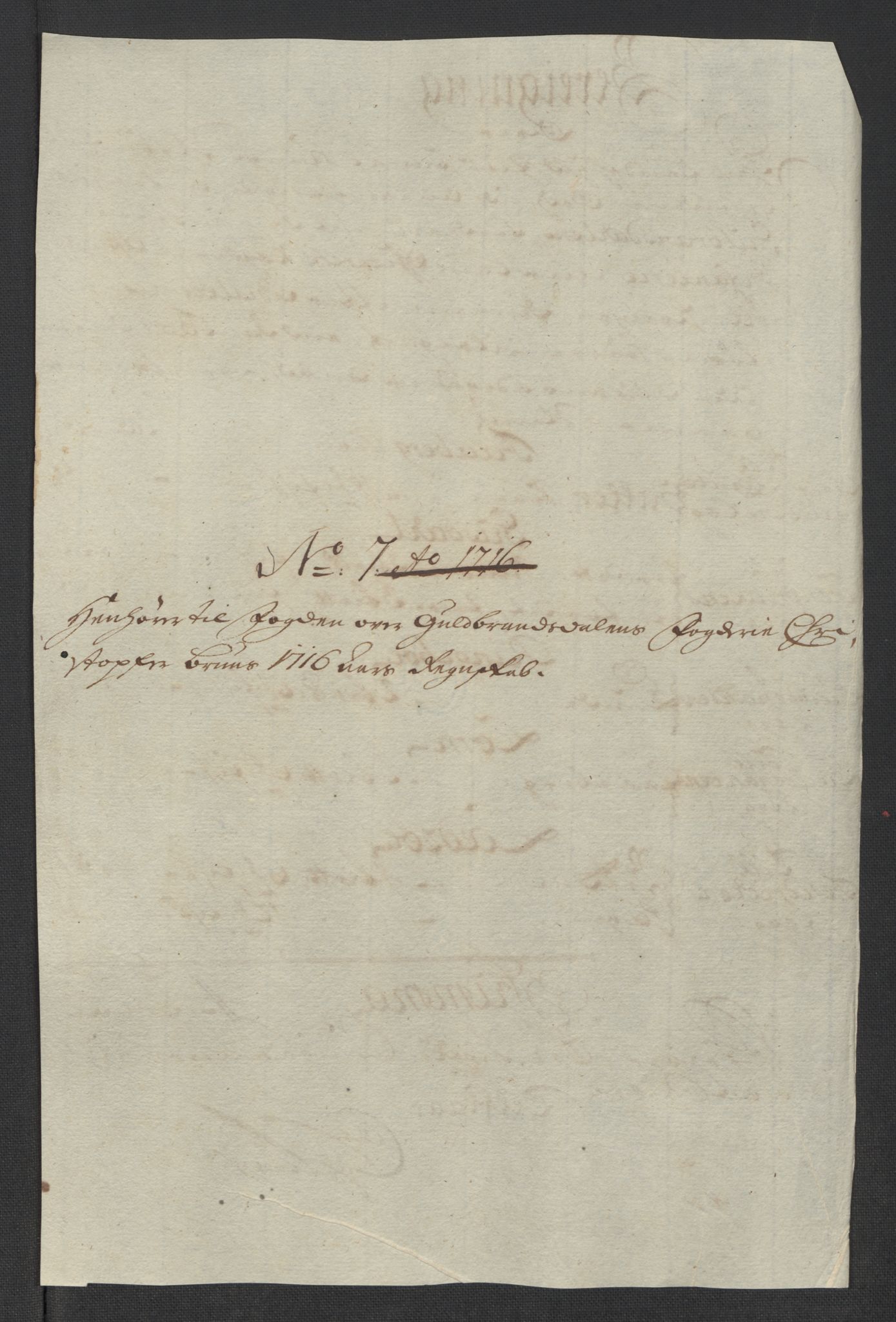 Rentekammeret inntil 1814, Reviderte regnskaper, Fogderegnskap, RA/EA-4092/R17/L1186: Fogderegnskap Gudbrandsdal, 1716, s. 92