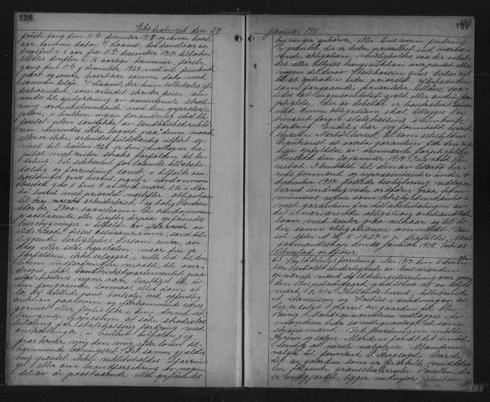 Jæren sorenskriveri, SAST/A-100310/01/4/41/41BF/L0031: Pantebok nr. 31a, 1917-1918, s. 126-127