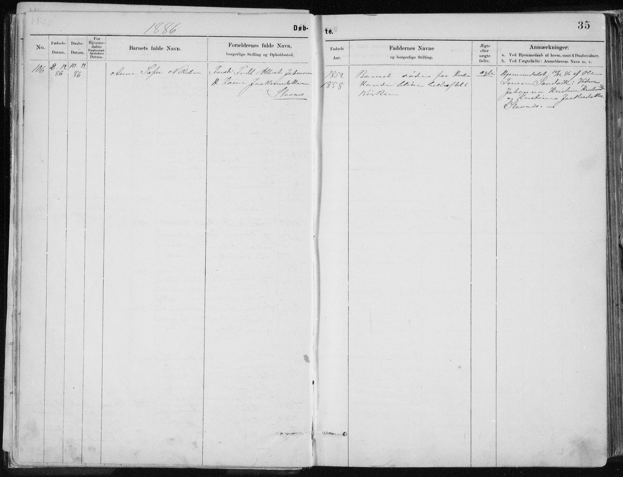 Ministerialprotokoller, klokkerbøker og fødselsregistre - Nordland, SAT/A-1459/843/L0636: Klokkerbok nr. 843C05, 1884-1909, s. 35
