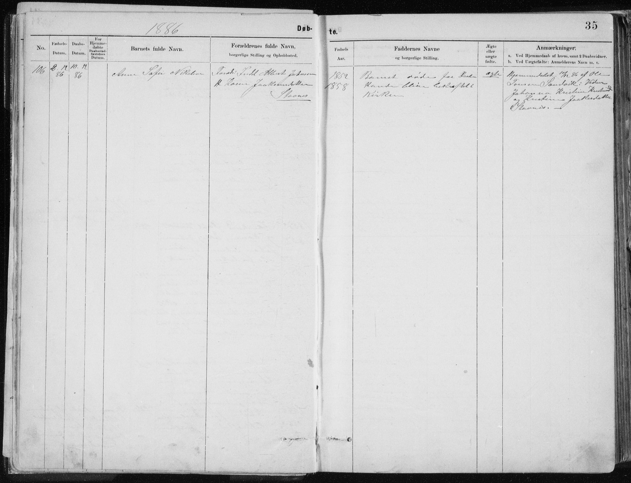 Ministerialprotokoller, klokkerbøker og fødselsregistre - Nordland, AV/SAT-A-1459/843/L0636: Klokkerbok nr. 843C05, 1884-1909, s. 35