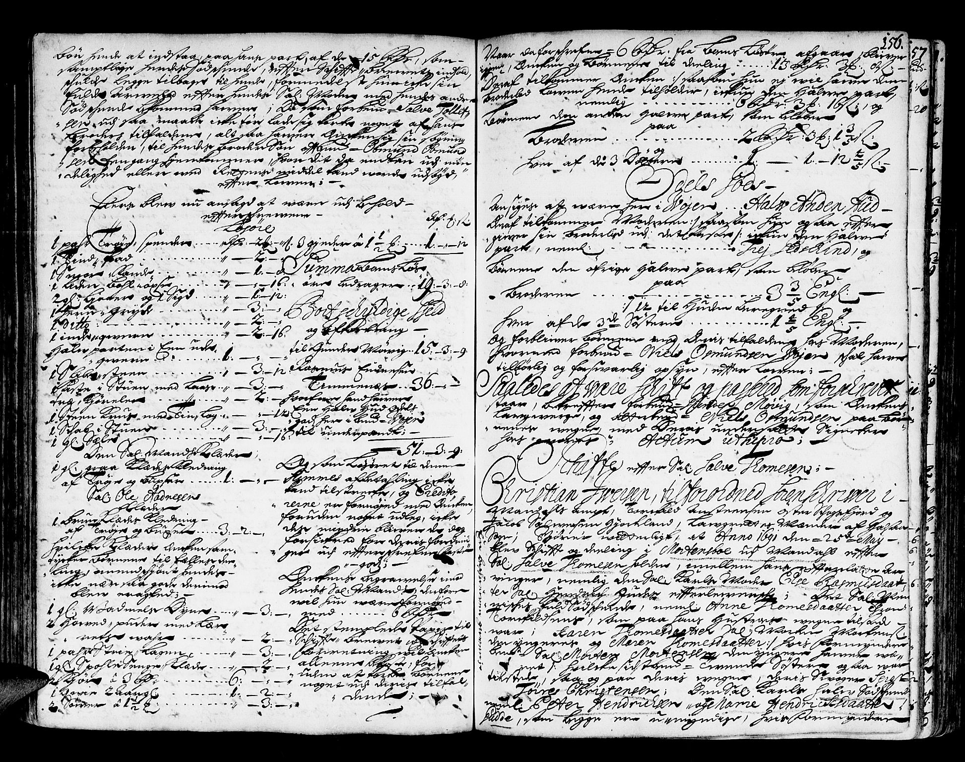 Mandal sorenskriveri, AV/SAK-1221-0005/001/H/Hc/L0005: Skifteprotokoll nr 3, 1689-1693, s. 155b-156a