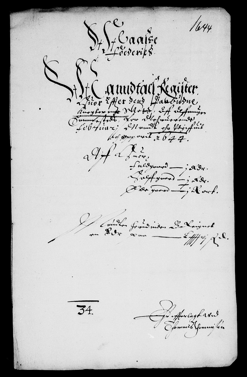 Rentekammeret inntil 1814, Reviderte regnskaper, Lensregnskaper, RA/EA-5023/R/Rb/Rba/L0178: Akershus len, 1644