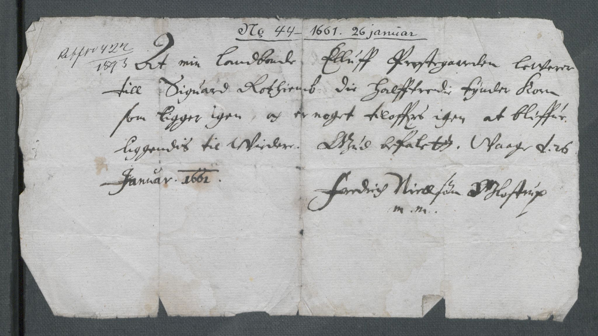 Riksarkivets diplomsamling, AV/RA-EA-5965/F02/L0169: Dokumenter, 1661-1663, s. 4