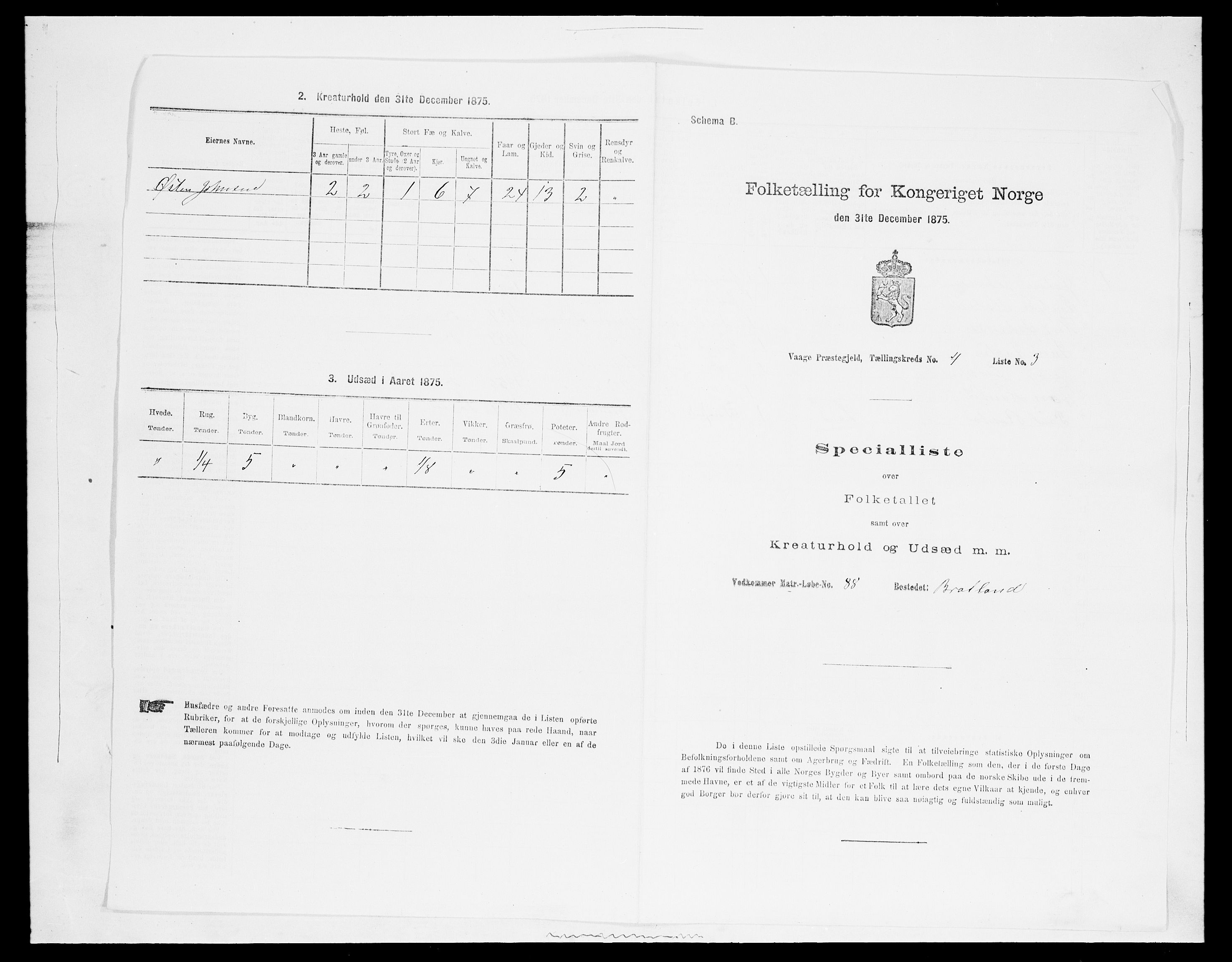 SAH, Folketelling 1875 for 0515P Vågå prestegjeld, 1875, s. 689