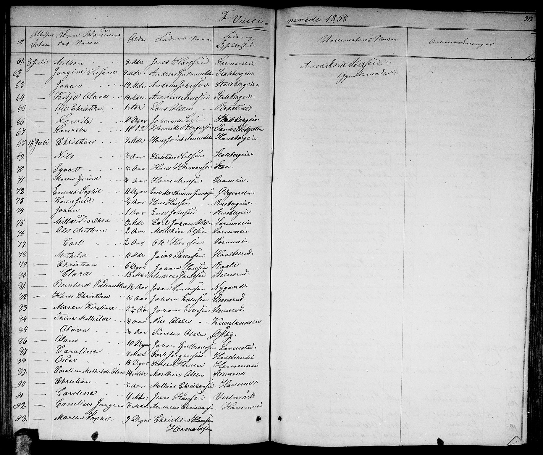 Skedsmo prestekontor Kirkebøker, AV/SAO-A-10033a/G/Ga/L0002: Klokkerbok nr. I 2, 1855-1872, s. 377