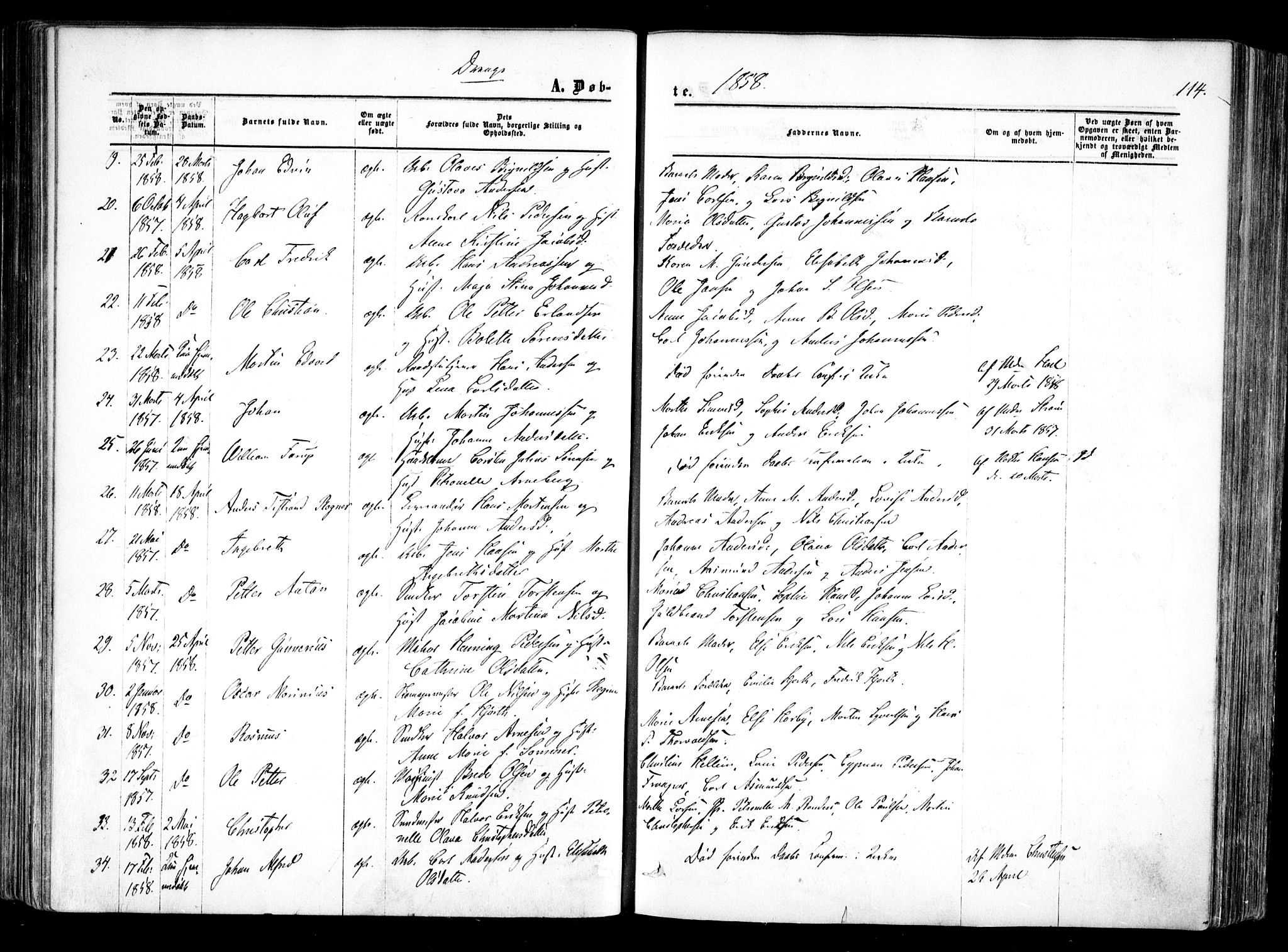 Halden prestekontor Kirkebøker, AV/SAO-A-10909/F/Fa/L0007: Ministerialbok nr. I 7, 1857-1865, s. 114