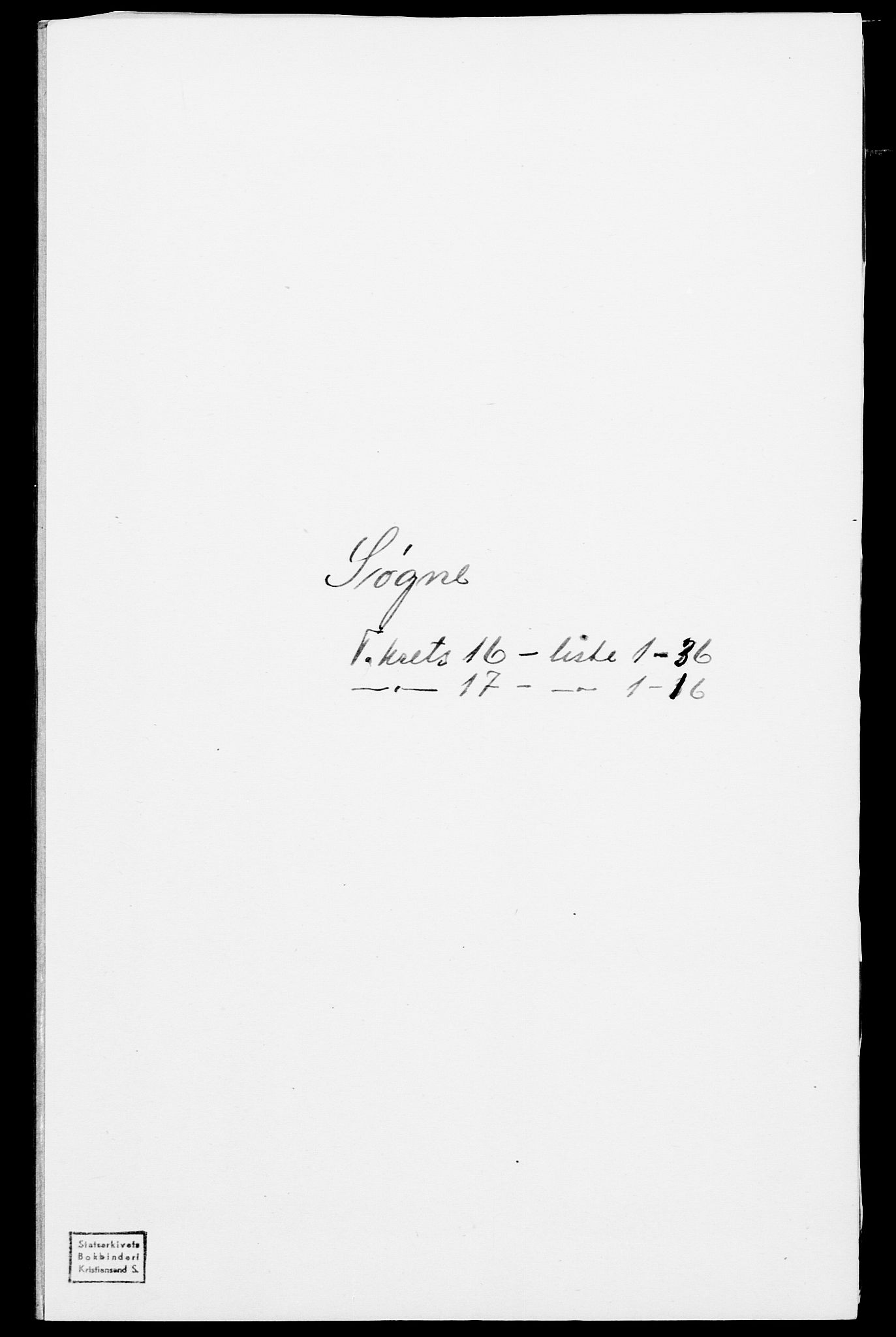 SAK, Folketelling 1875 for 1018P Søgne prestegjeld, 1875, s. 1307