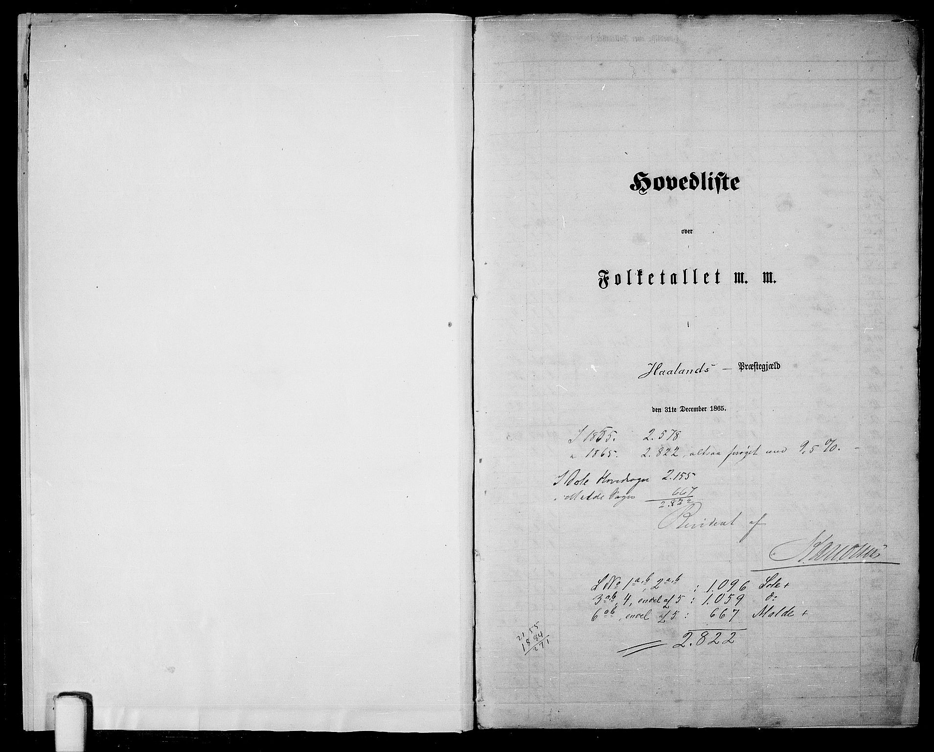 RA, Folketelling 1865 for 1124P Håland prestegjeld, 1865, s. 5