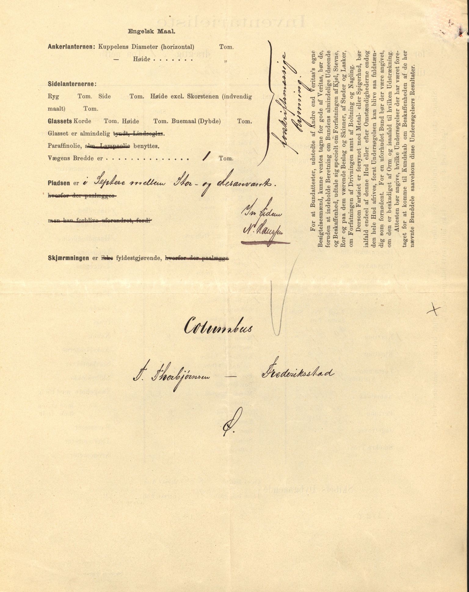 Pa 63 - Østlandske skibsassuranceforening, VEMU/A-1079/G/Ga/L0023/0012: Havaridokumenter / Columbus, Christiane Sophie, Marie, Jarlen, Kong Carl XV, 1889, s. 24