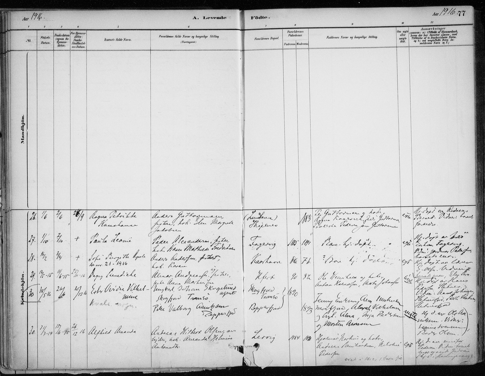 Hammerfest sokneprestkontor, SATØ/S-1347/H/Ha/L0013.kirke: Ministerialbok nr. 13, 1898-1917, s. 77