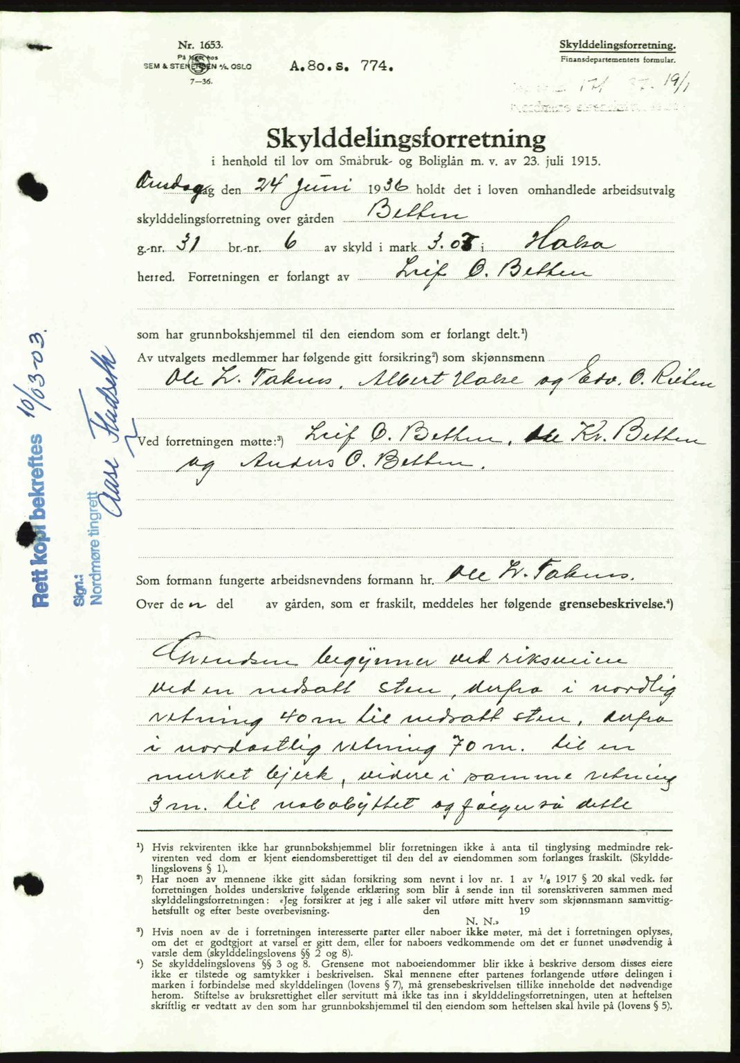 Nordmøre sorenskriveri, SAT/A-4132/1/2/2Ca: Pantebok nr. A80, 1936-1937, Dagboknr: 171/1937