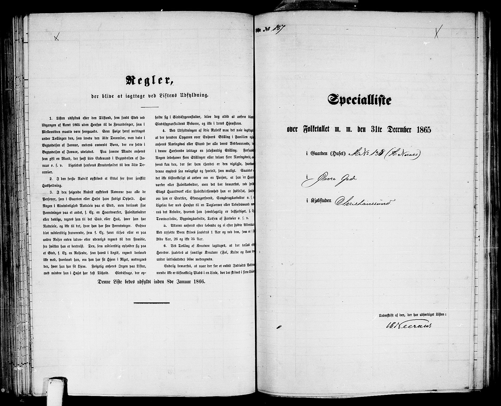 RA, Folketelling 1865 for 1503B Kristiansund prestegjeld, Kristiansund kjøpstad, 1865, s. 322