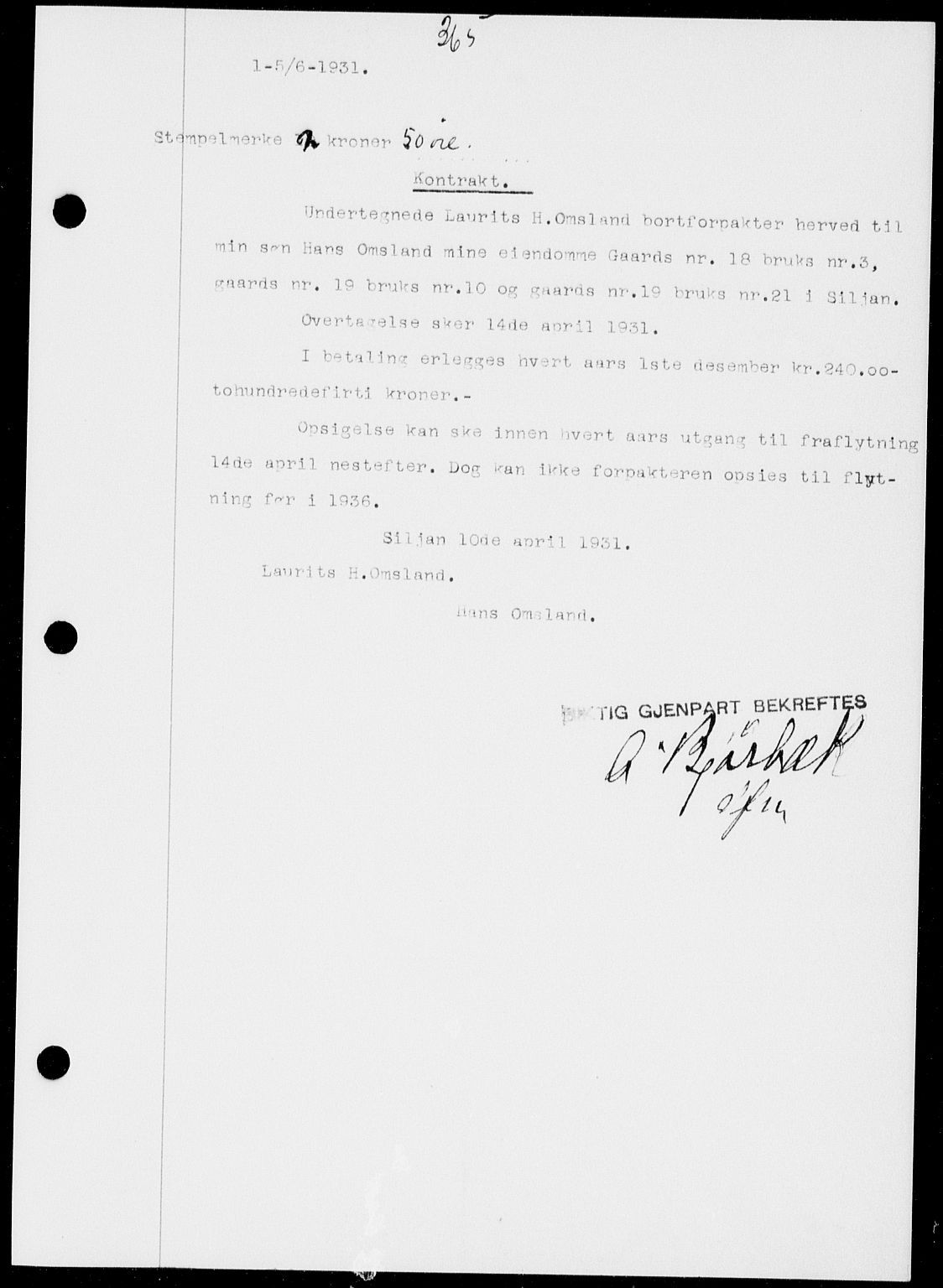Gjerpen sorenskriveri, SAKO/A-216/G/Ga/Gaa/L0054: Pantebok nr. I 54-56, 1930-1931, s. 365, Tingl.dato: 05.06.1931