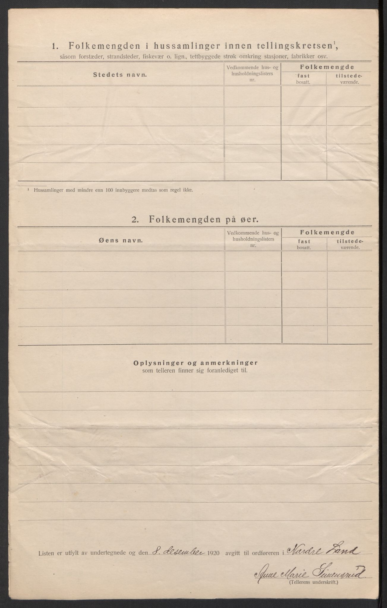 SAH, Folketelling 1920 for 0538 Nordre Land herred, 1920, s. 40