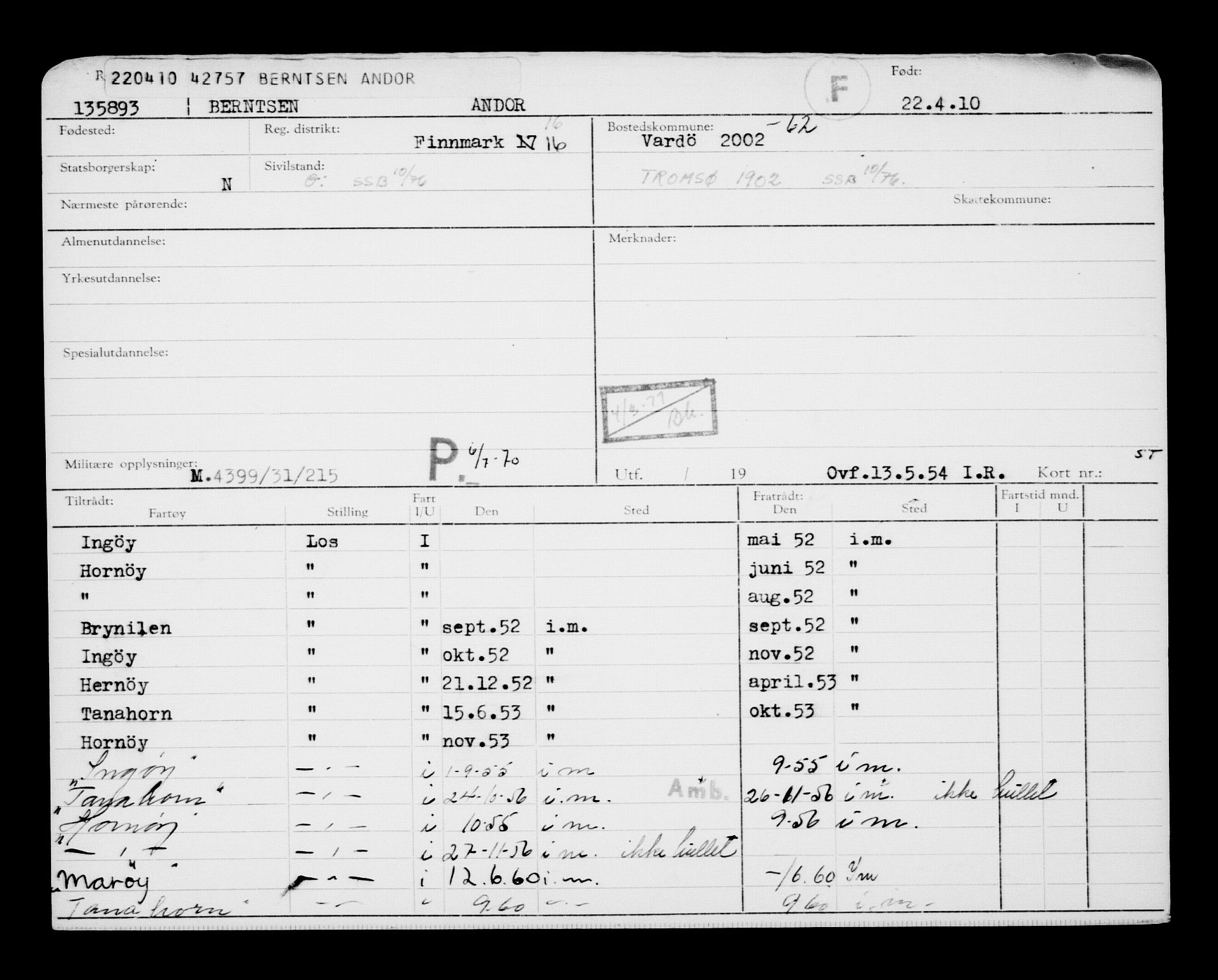 Direktoratet for sjømenn, RA/S-3545/G/Gb/L0089: Hovedkort, 1910, s. 253