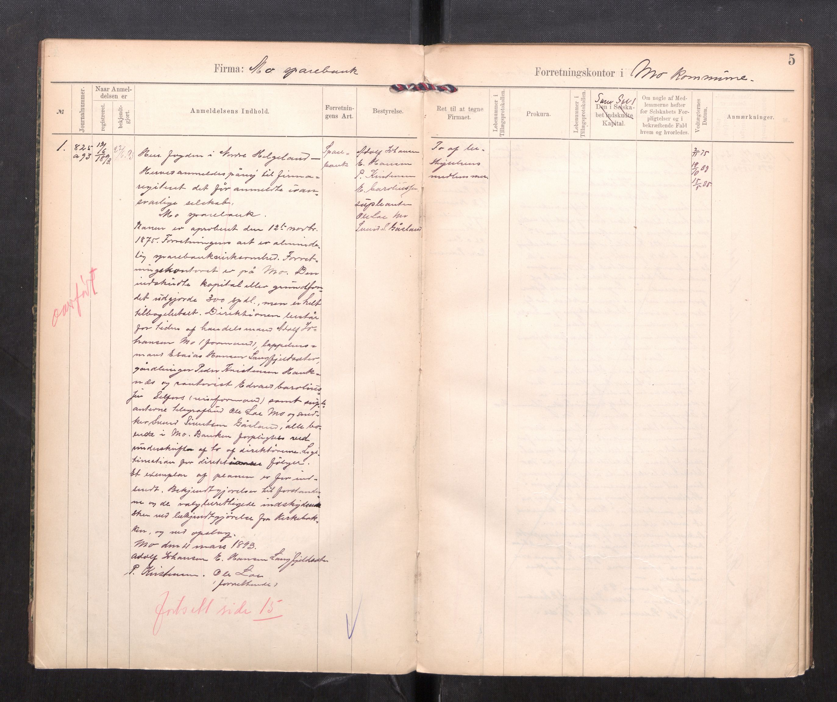 Rana sorenskriveri , AV/SAT-A-1108/2/J/Ja/Jaa/L0010: Firmaregister C, 1891-1914, s. 7