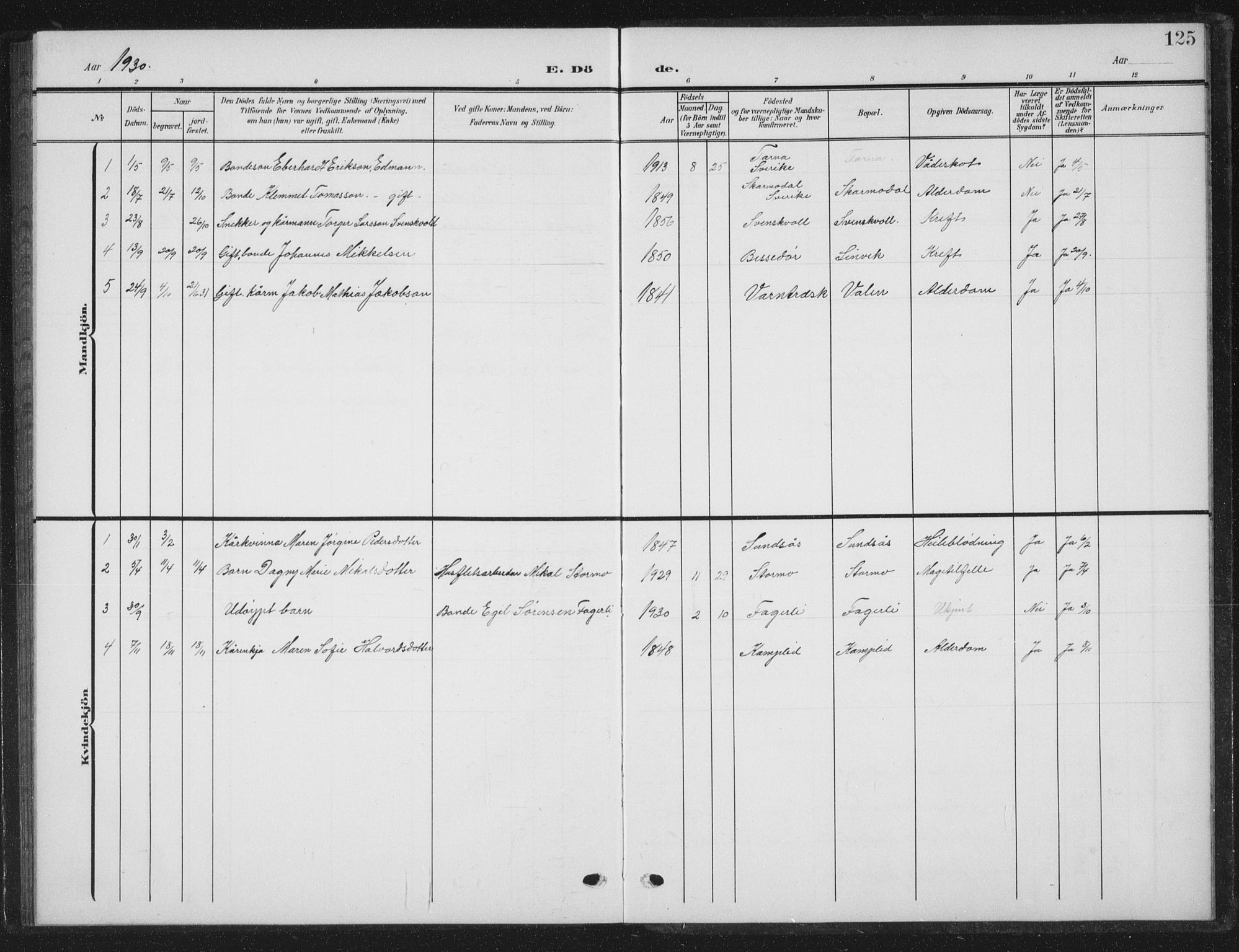 Ministerialprotokoller, klokkerbøker og fødselsregistre - Nordland, AV/SAT-A-1459/823/L0331: Klokkerbok nr. 823C03, 1905-1934, s. 125