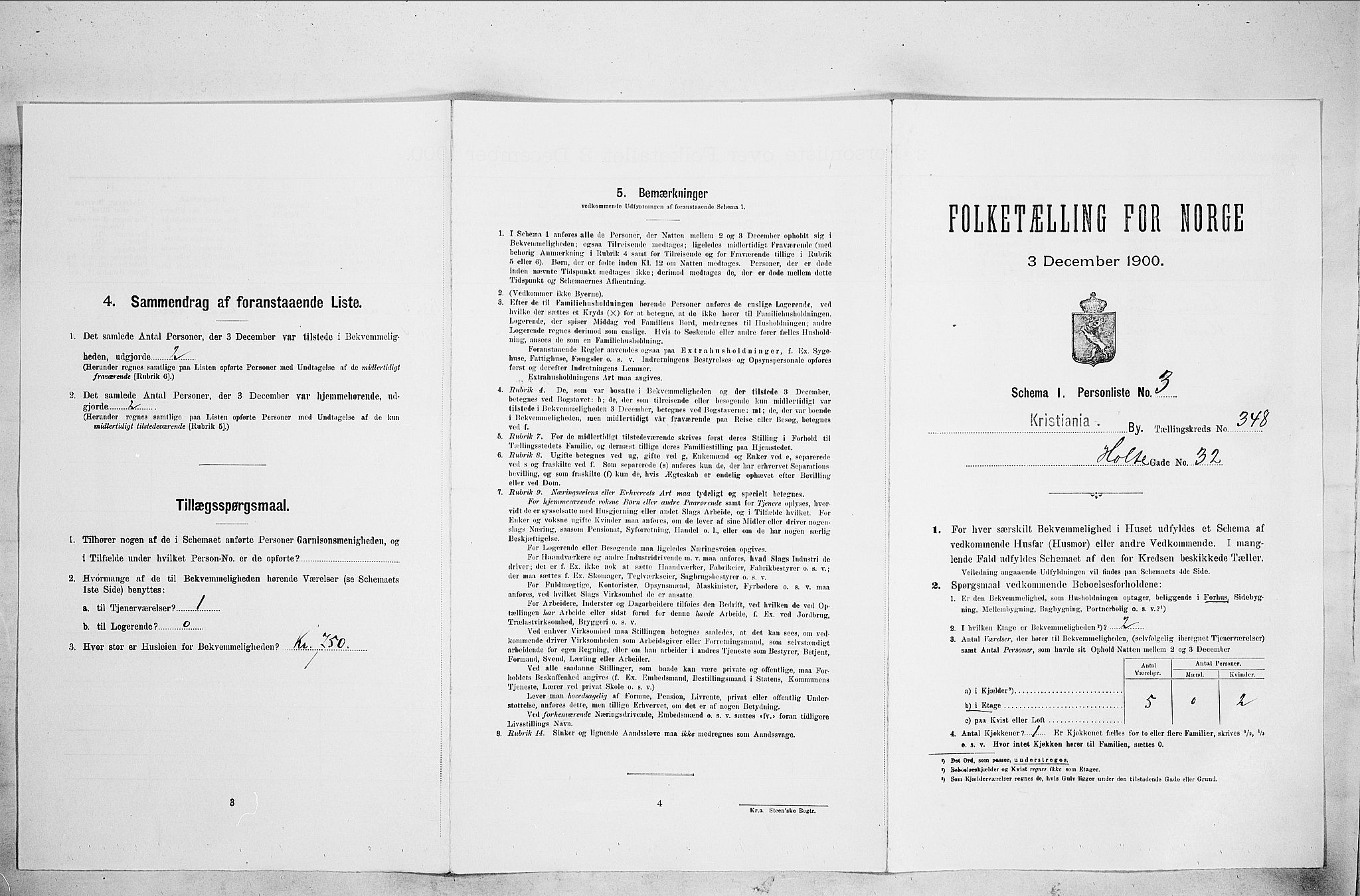 SAO, Folketelling 1900 for 0301 Kristiania kjøpstad, 1900, s. 38960