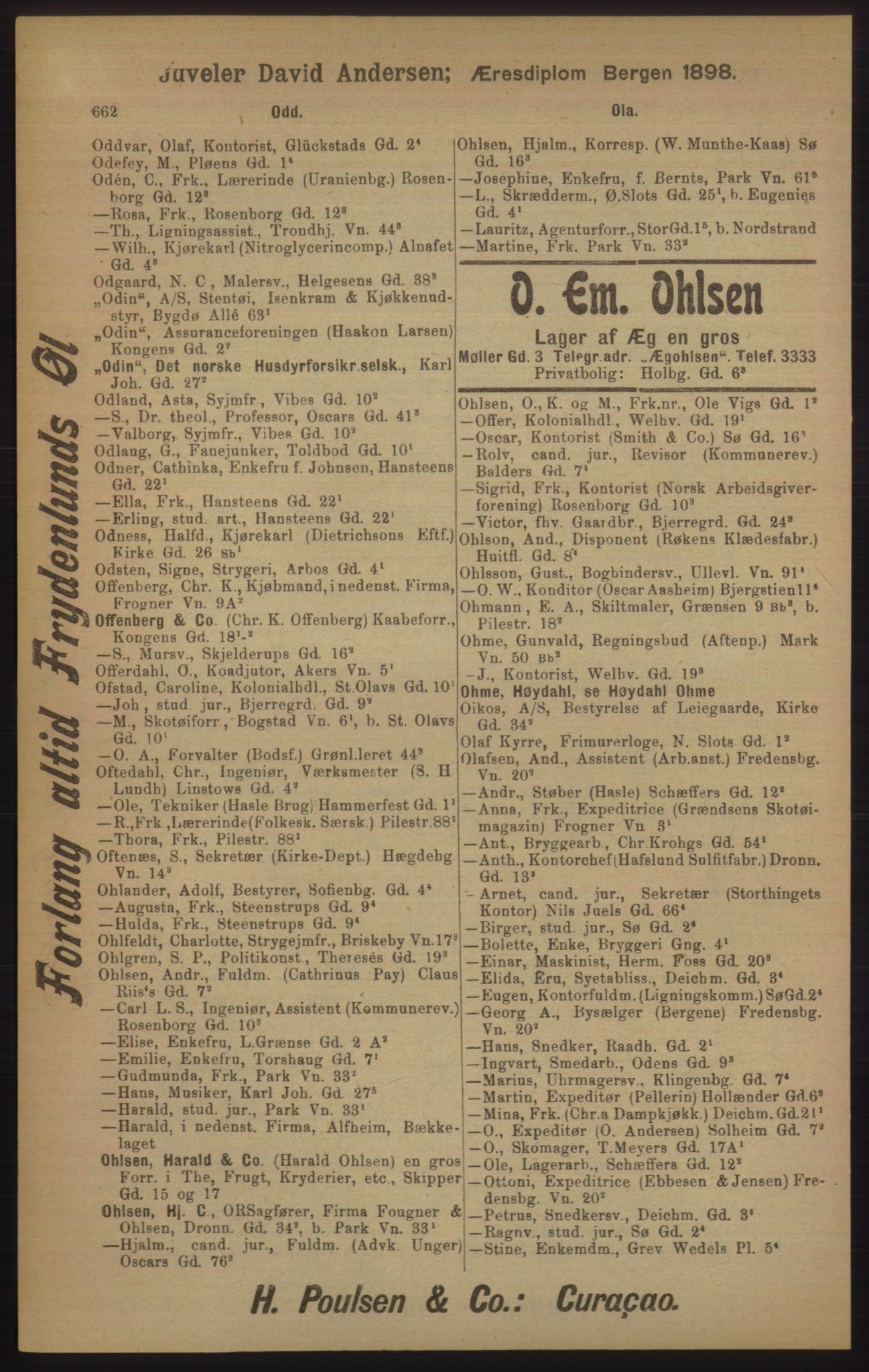 Kristiania/Oslo adressebok, PUBL/-, 1905, s. 662