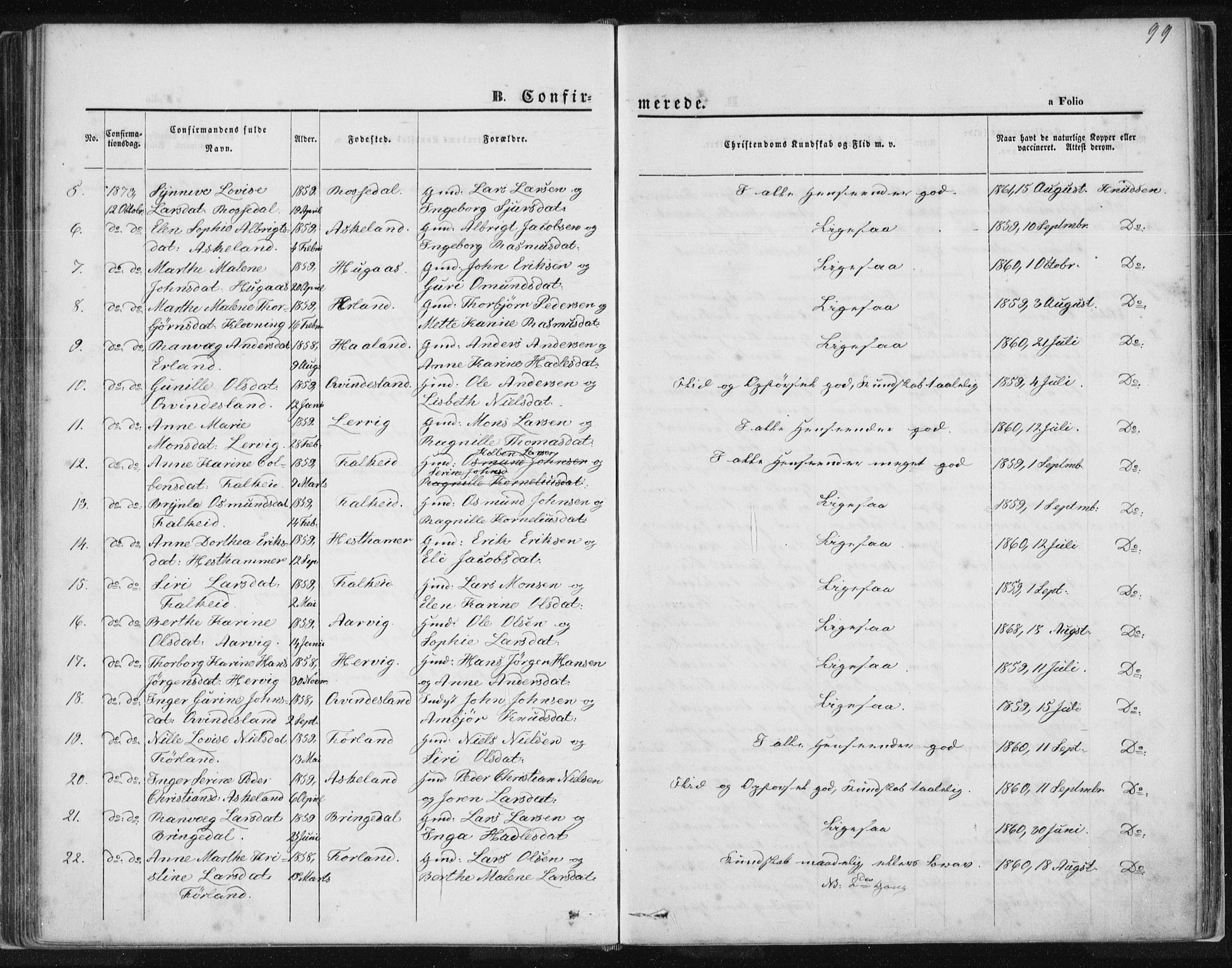 Tysvær sokneprestkontor, AV/SAST-A -101864/H/Ha/Haa/L0005: Ministerialbok nr. A 5, 1865-1878, s. 99