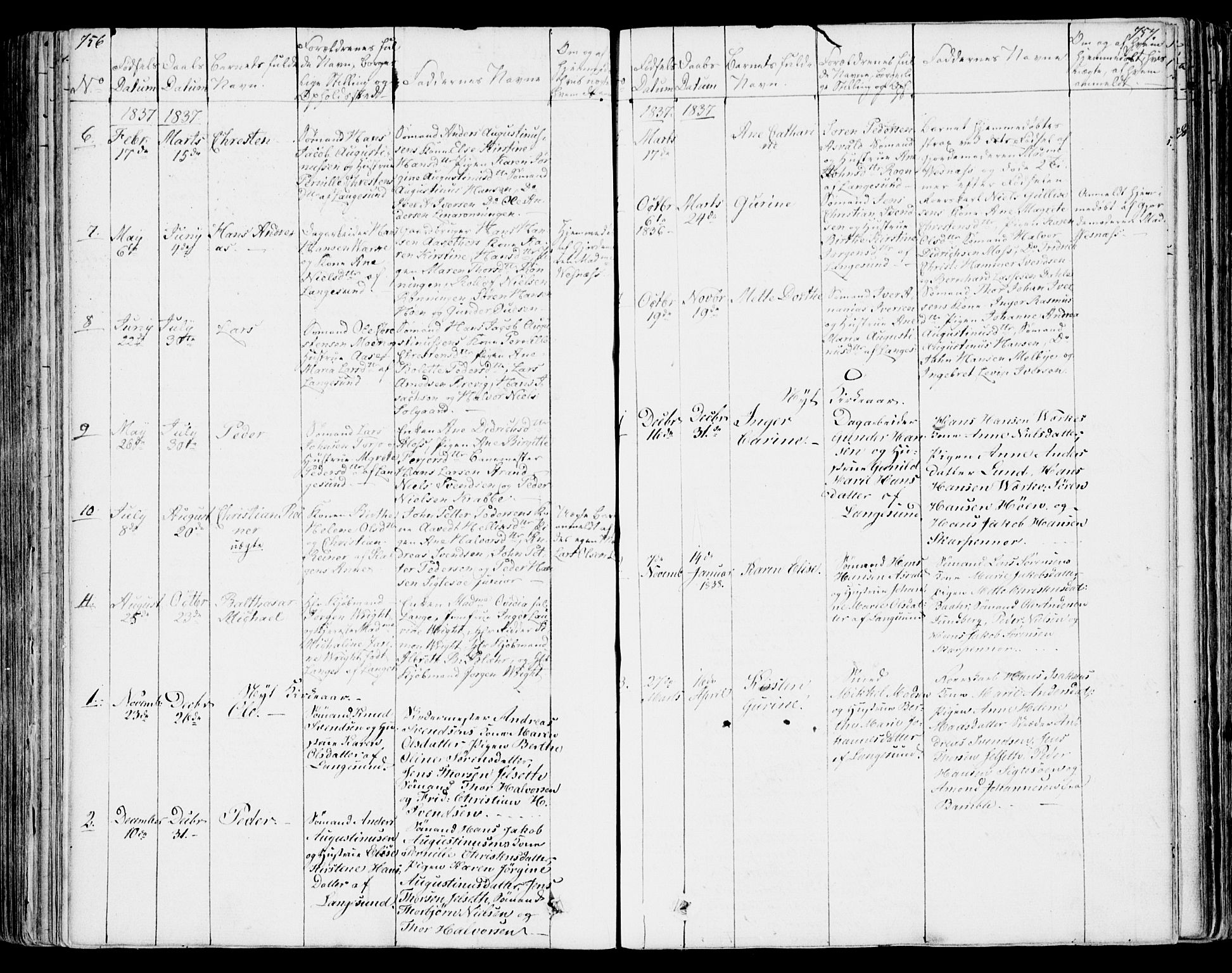 Bamble kirkebøker, AV/SAKO-A-253/F/Fa/L0004: Ministerialbok nr. I 4, 1834-1853, s. 756-757