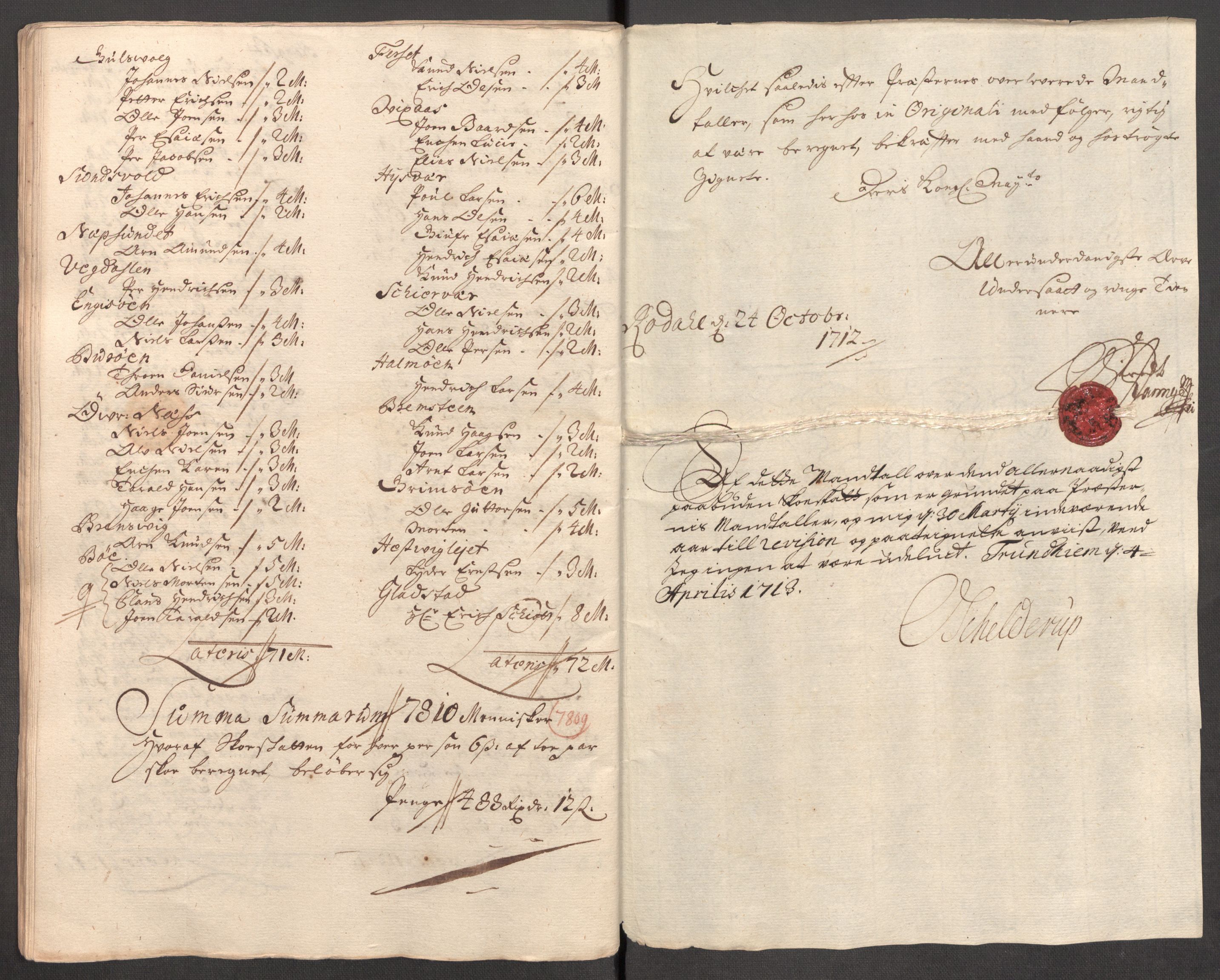 Rentekammeret inntil 1814, Reviderte regnskaper, Fogderegnskap, AV/RA-EA-4092/R65/L4511: Fogderegnskap Helgeland, 1710-1711, s. 501