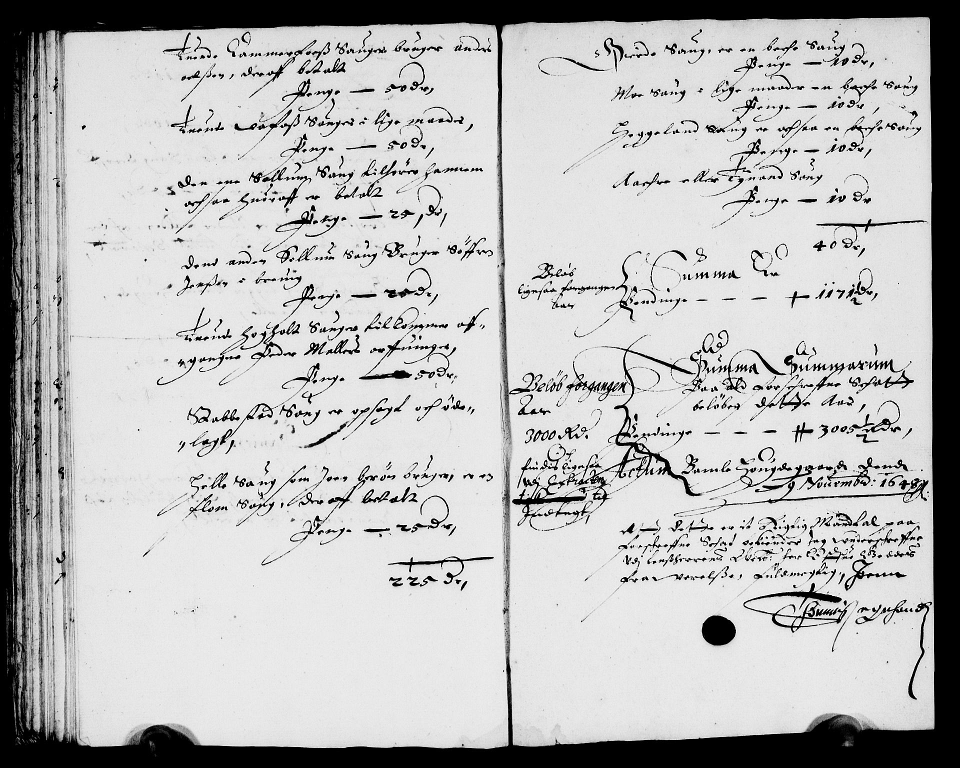 Rentekammeret inntil 1814, Reviderte regnskaper, Lensregnskaper, AV/RA-EA-5023/R/Rb/Rbp/L0035: Bratsberg len, 1648-1650