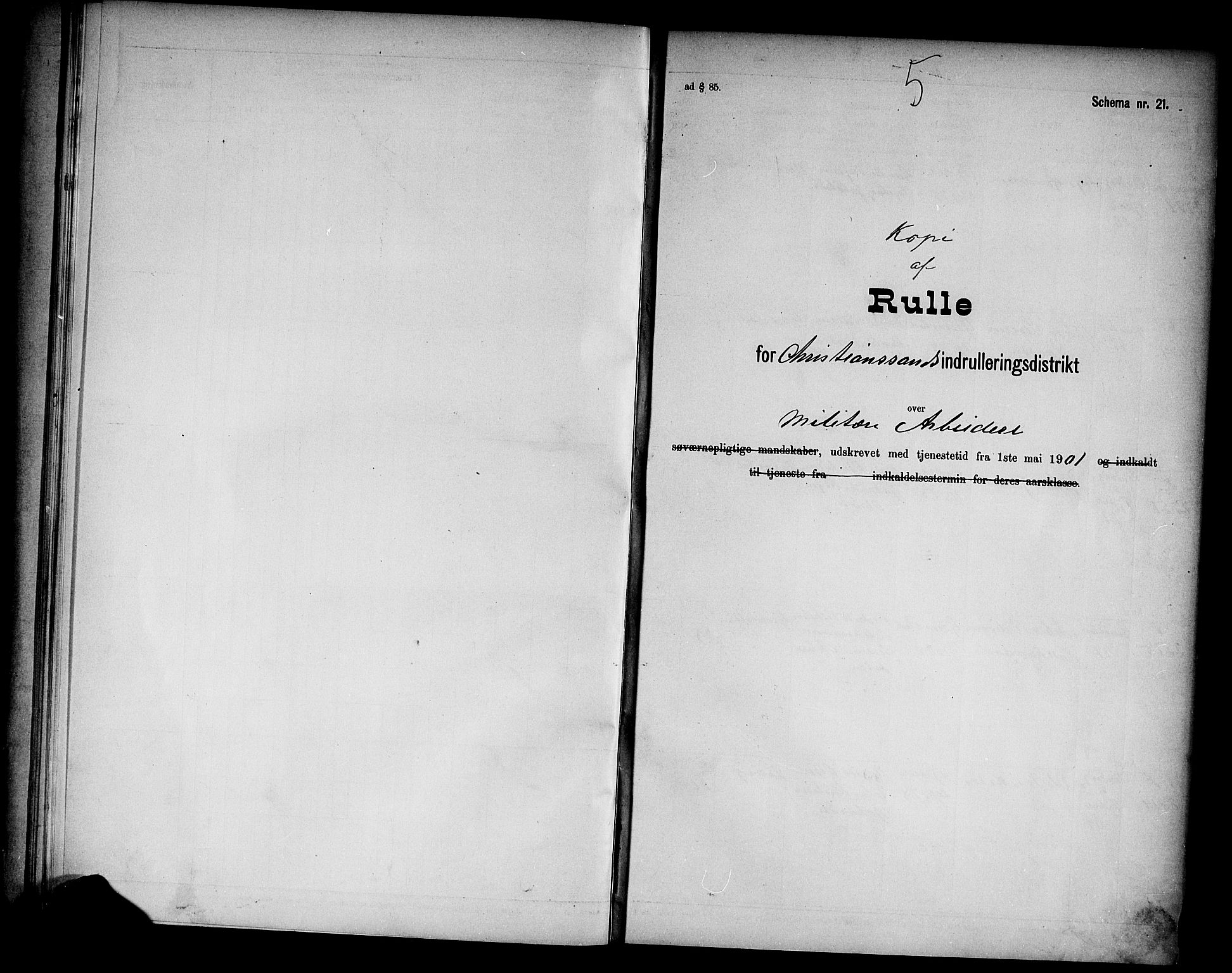 Kristiansand mønstringskrets, SAK/2031-0015/F/Fd/L0003: Rulle sjøvernepliktige, C-3, 1901, s. 46