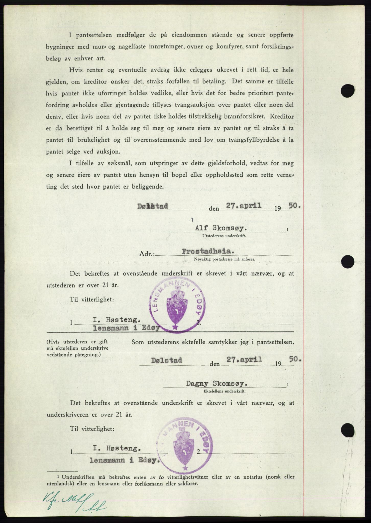 Nordmøre sorenskriveri, AV/SAT-A-4132/1/2/2Ca: Pantebok nr. B104, 1950-1950, Dagboknr: 1532/1950