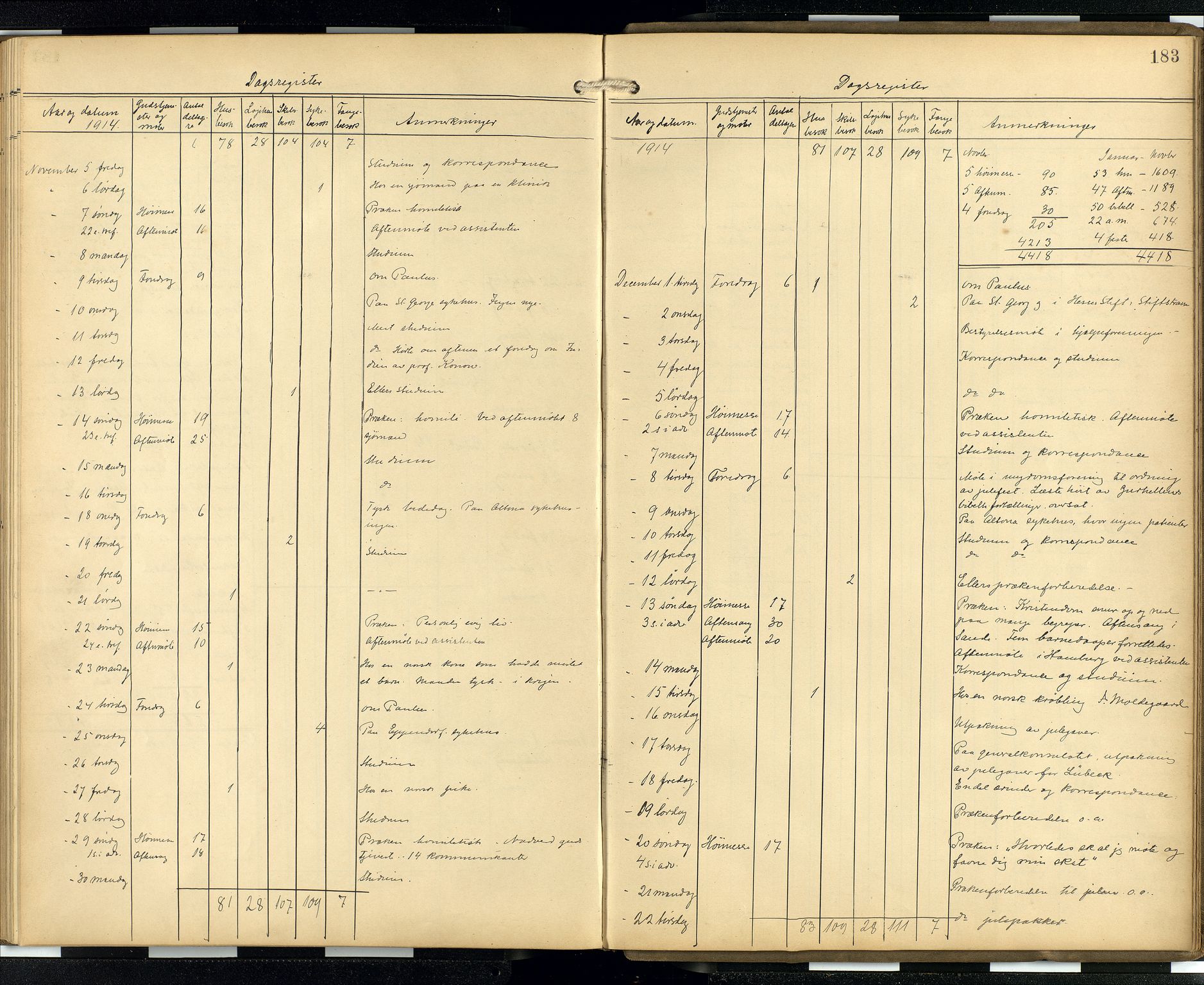 Den norske sjømannsmisjon i utlandet/Hamburg, AV/SAB-SAB/PA-0107/H/Ha/L0001: Ministerialbok nr. A 1, 1907-1951, s. 182b-183a
