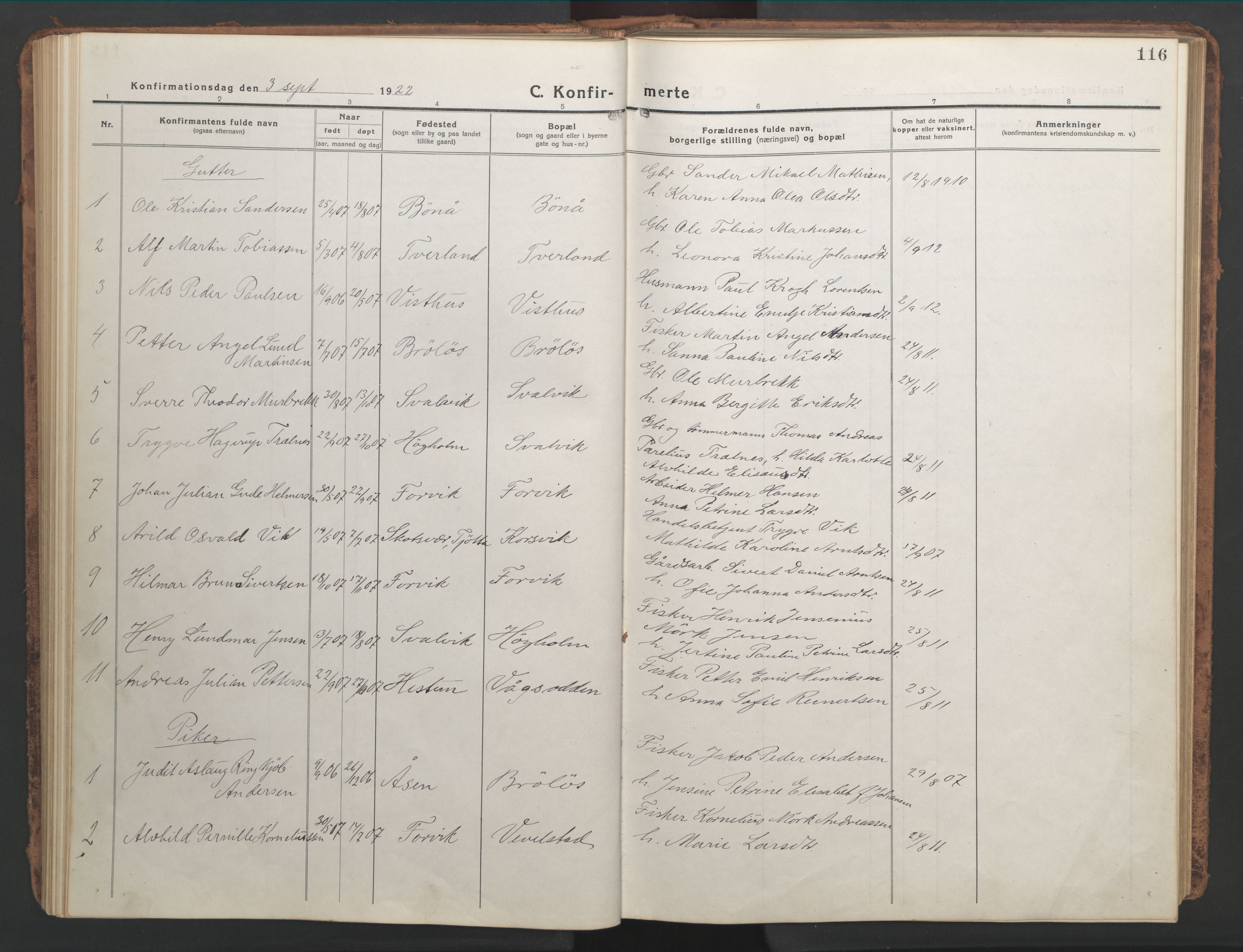 Ministerialprotokoller, klokkerbøker og fødselsregistre - Nordland, AV/SAT-A-1459/819/L0278: Klokkerbok nr. 819C04, 1917-1967, s. 116