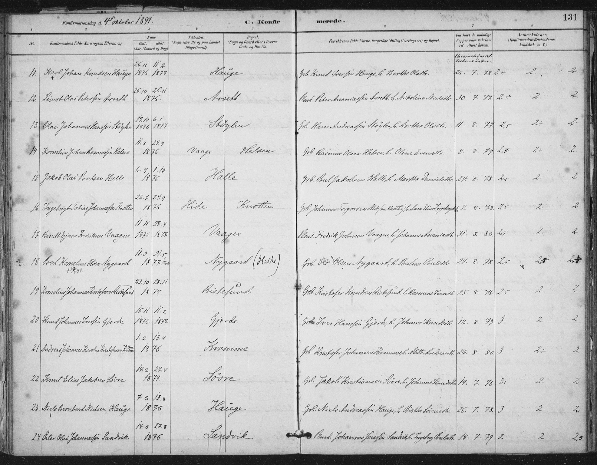 Ministerialprotokoller, klokkerbøker og fødselsregistre - Møre og Romsdal, SAT/A-1454/503/L0037: Ministerialbok nr. 503A05, 1884-1900, s. 131
