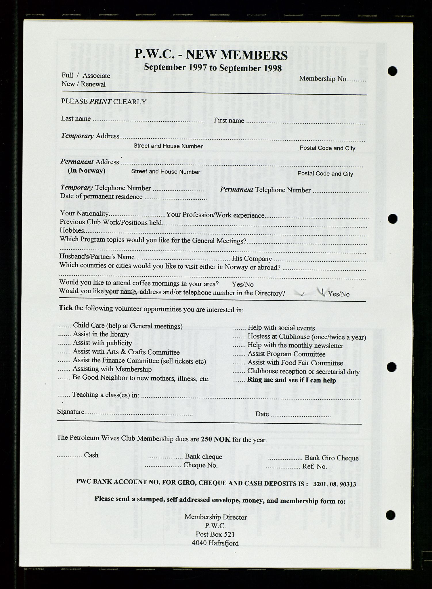 PA 1547 - Petroleum Wives Club, AV/SAST-A-101974/X/Xa/L0004: Newsletter, 1995-1997
