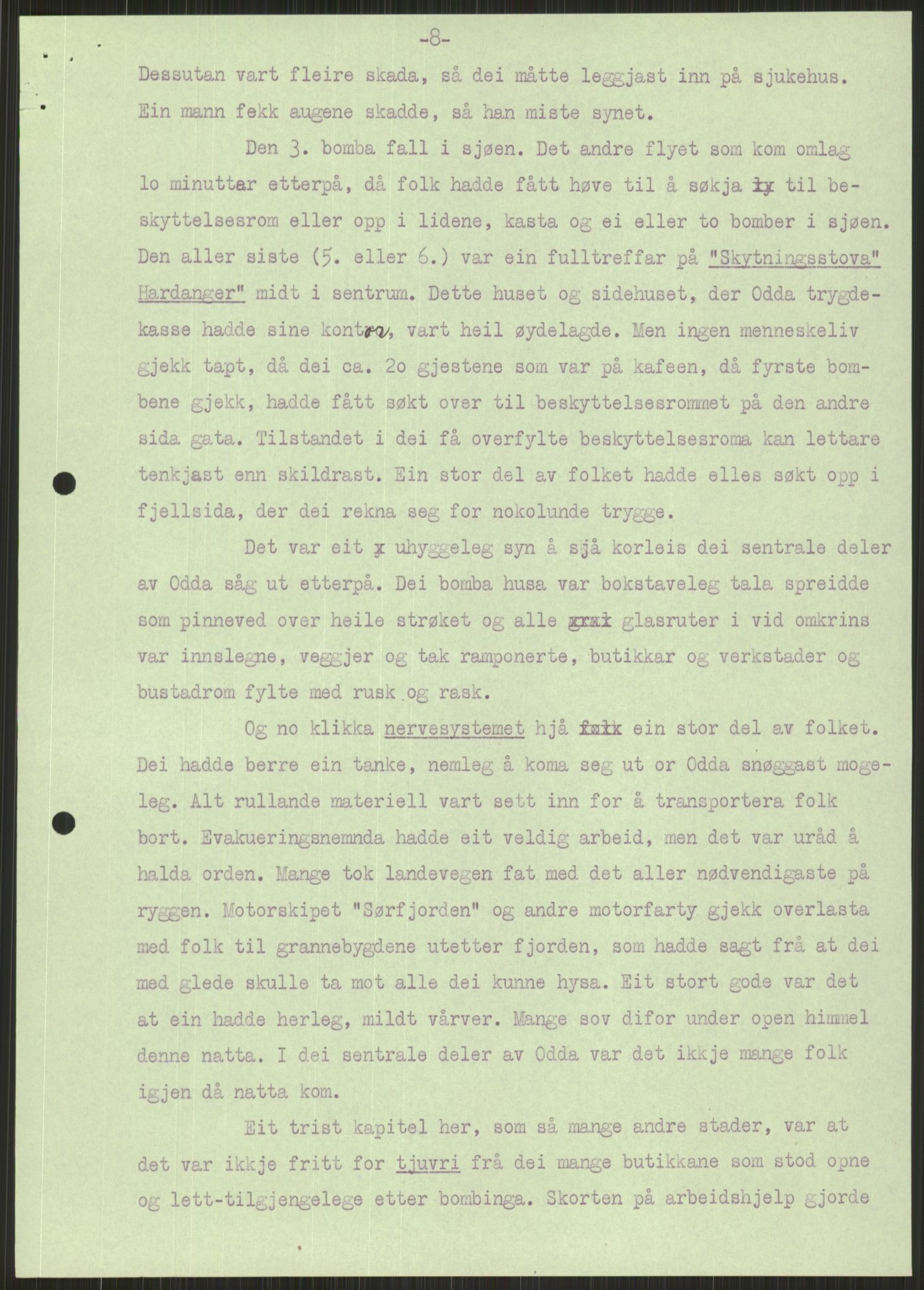 Forsvaret, Forsvarets krigshistoriske avdeling, AV/RA-RAFA-2017/Y/Ya/L0015: II-C-11-31 - Fylkesmenn.  Rapporter om krigsbegivenhetene 1940., 1940, s. 393