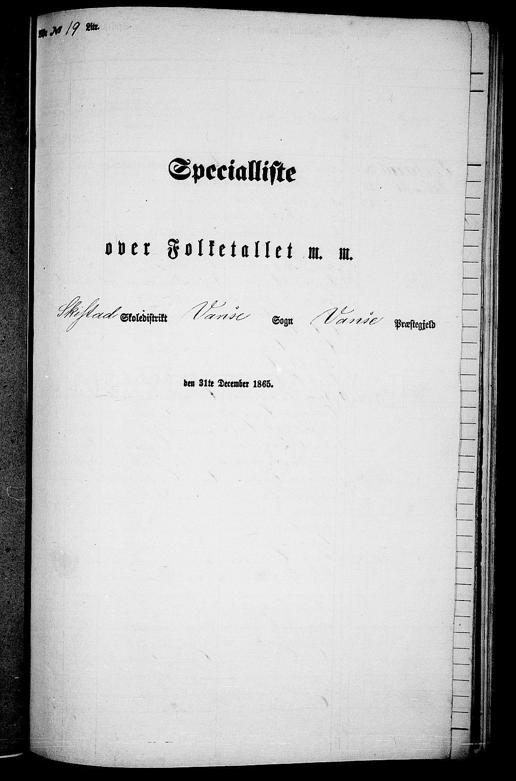 RA, Folketelling 1865 for 1041L Vanse prestegjeld, Vanse sokn og Farsund landsokn, 1865, s. 188