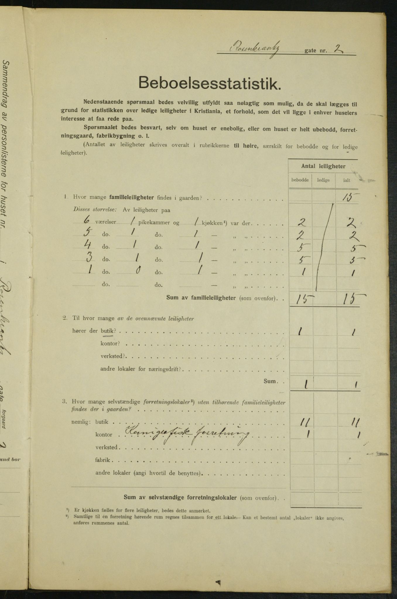 OBA, Kommunal folketelling 1.2.1915 for Kristiania, 1915, s. 83508