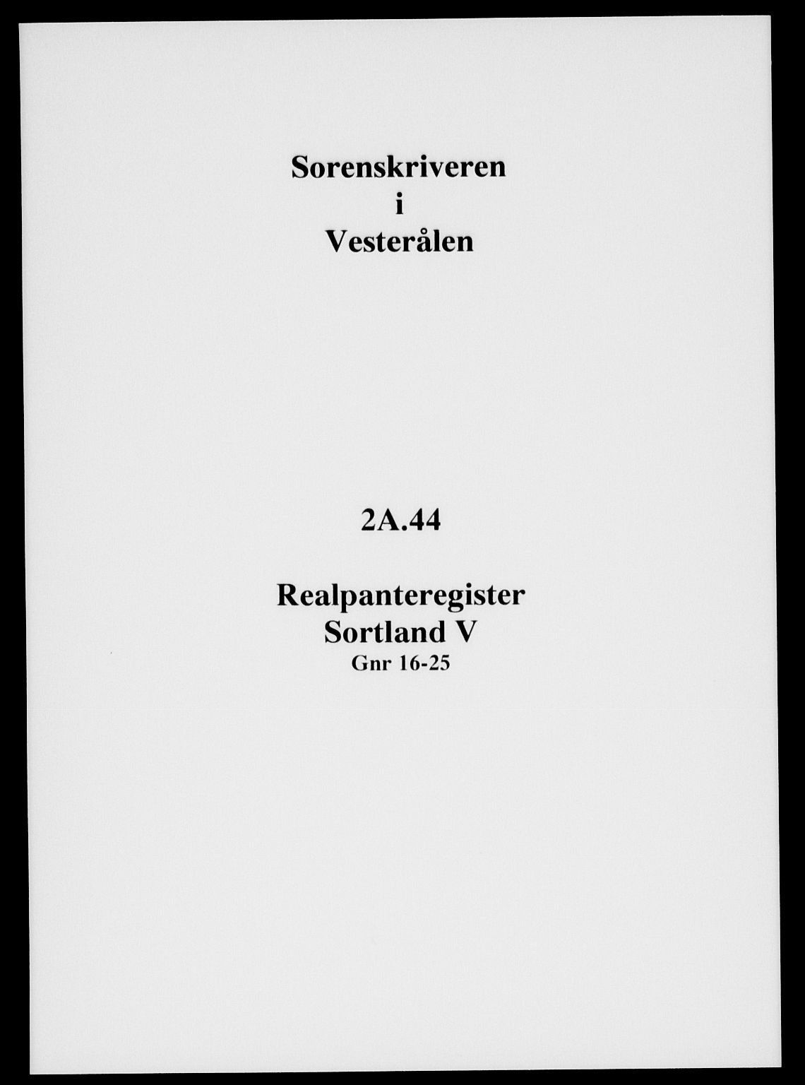 Vesterålen sorenskriveri, SAT/A-4180/1/2/2A/L0044: Panteregister nr. 44
