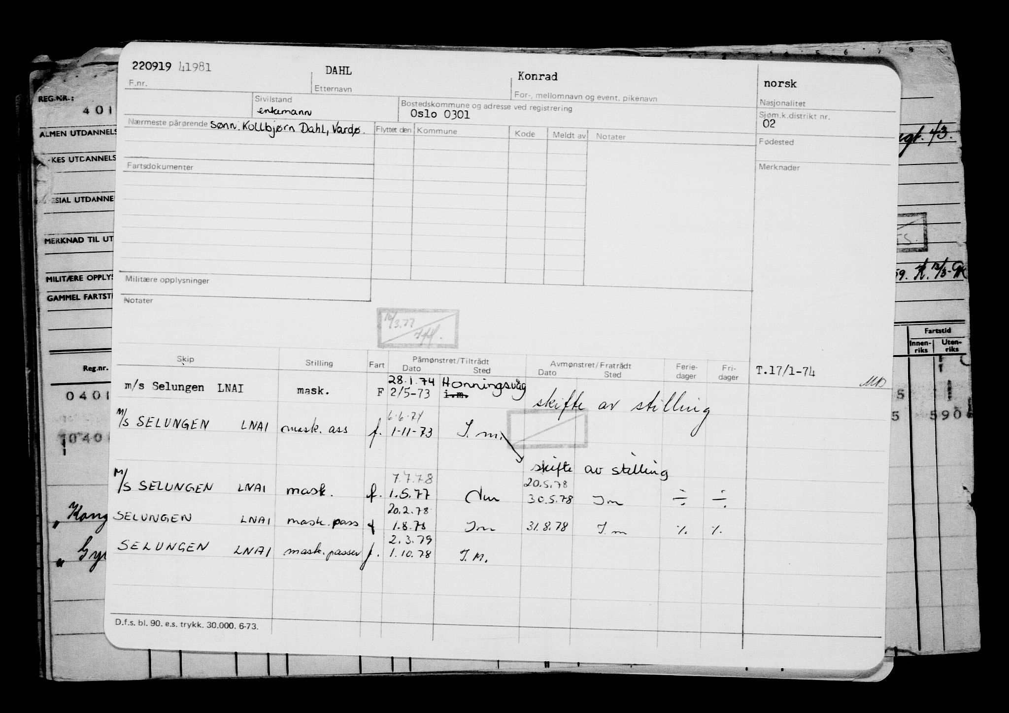 Direktoratet for sjømenn, AV/RA-S-3545/G/Gb/L0172: Hovedkort, 1919, s. 74