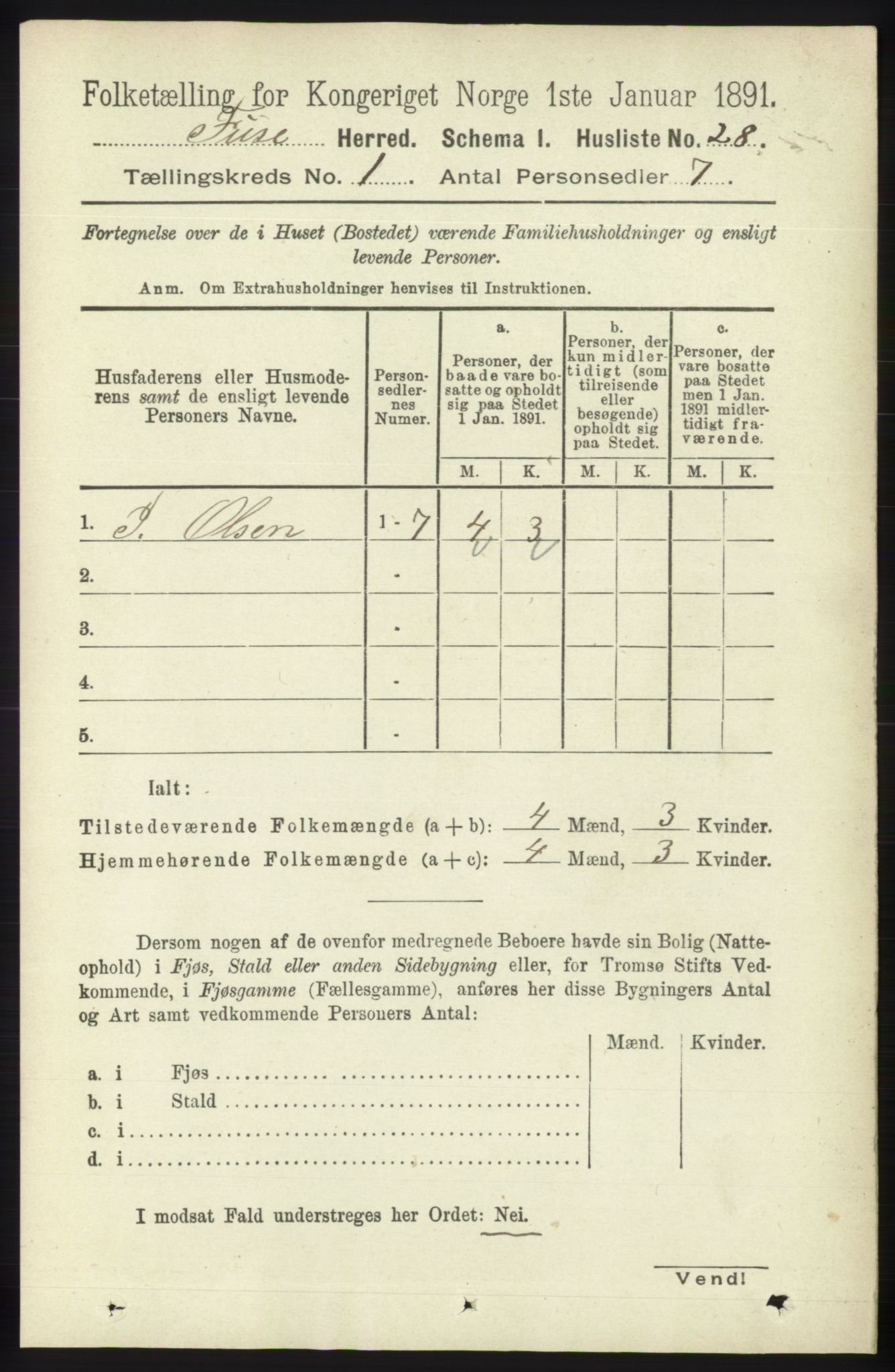 RA, Folketelling 1891 for 1241 Fusa herred, 1891, s. 69