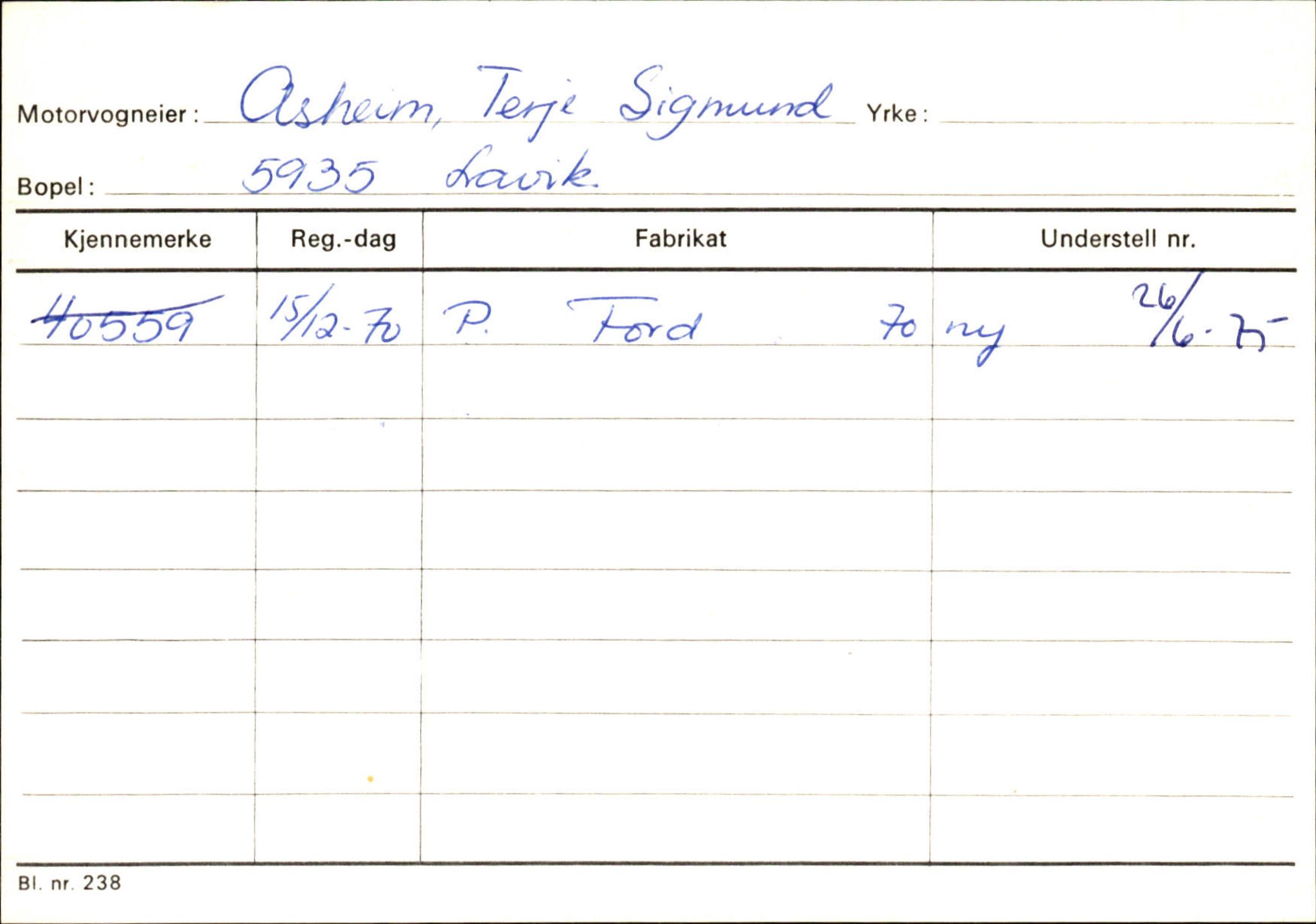 Statens vegvesen, Sogn og Fjordane vegkontor, AV/SAB-A-5301/4/F/L0130: Eigarregister Eid T-Å. Høyanger A-O, 1945-1975, s. 401