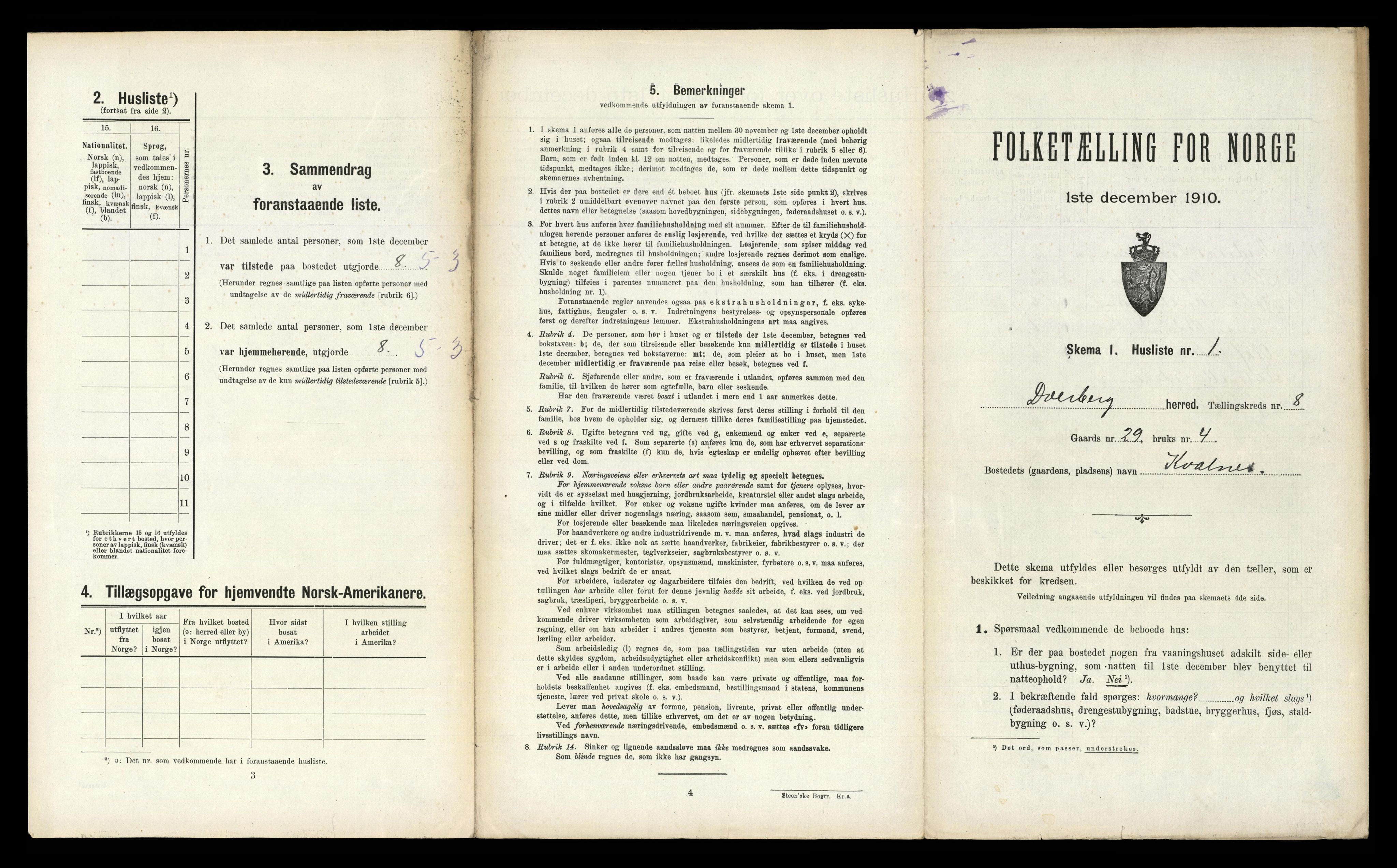 RA, Folketelling 1910 for 1872 Dverberg herred, 1910, s. 626