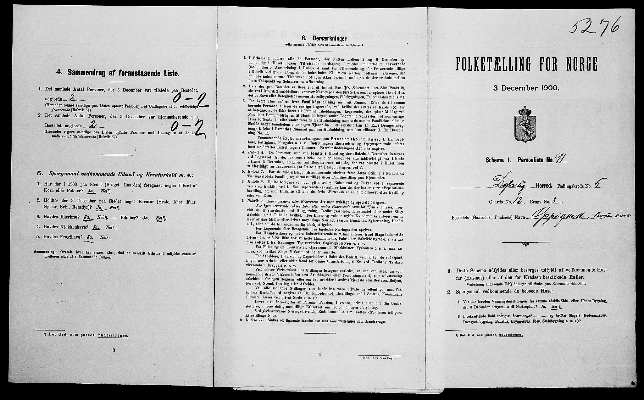 SAK, Folketelling 1900 for 0915 Dypvåg herred, 1900, s. 777