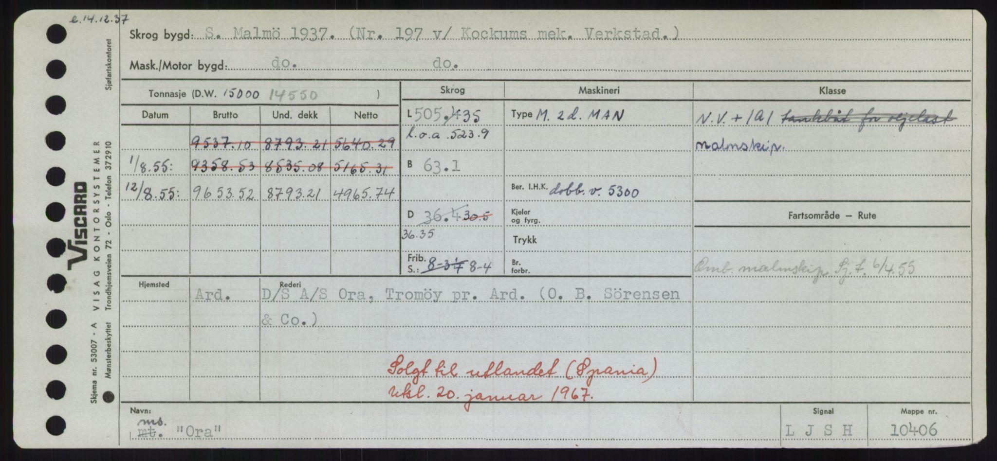 Sjøfartsdirektoratet med forløpere, Skipsmålingen, RA/S-1627/H/Hd/L0028: Fartøy, O, s. 289