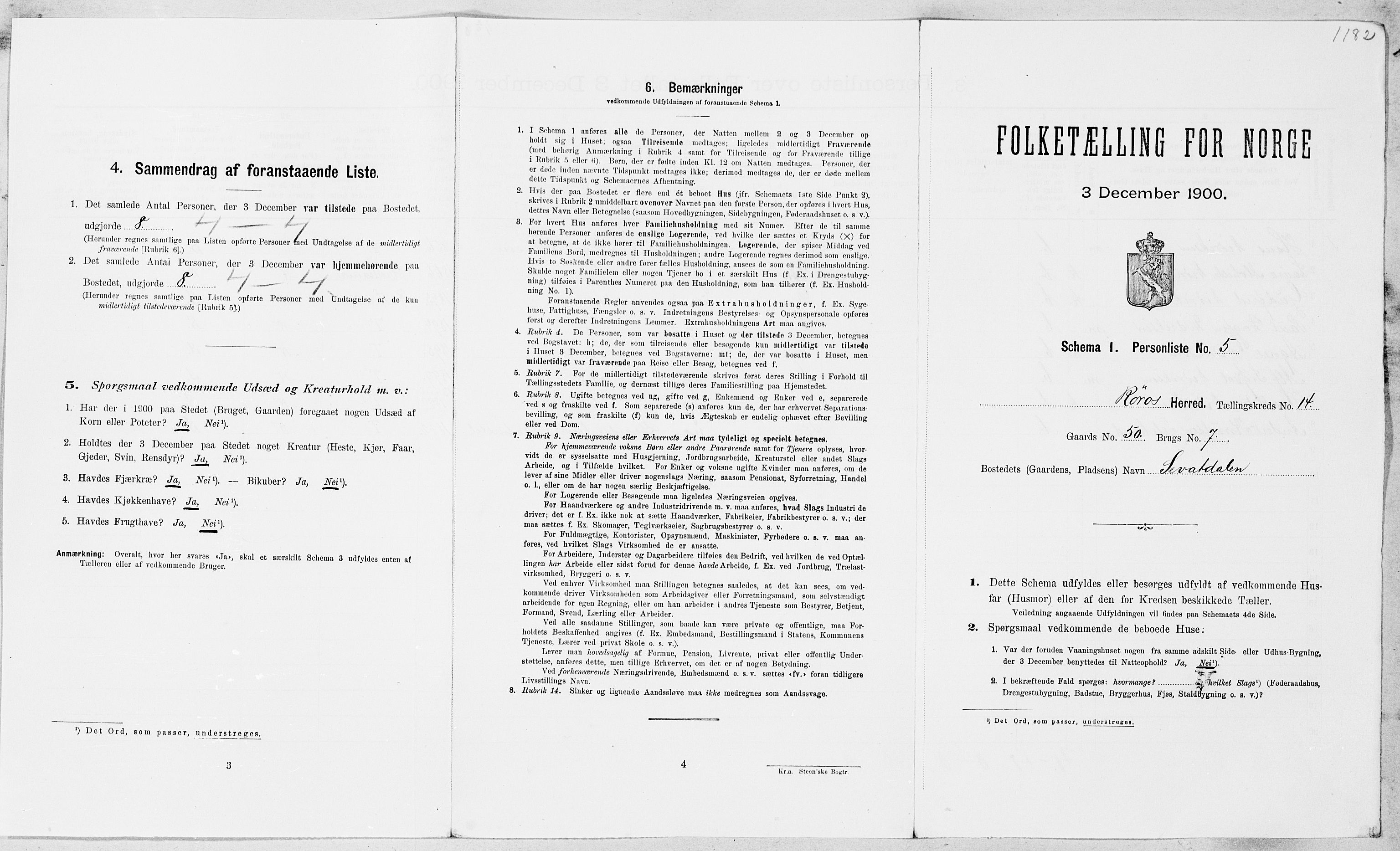 SAT, Folketelling 1900 for 1640 Røros herred, 1900, s. 1512