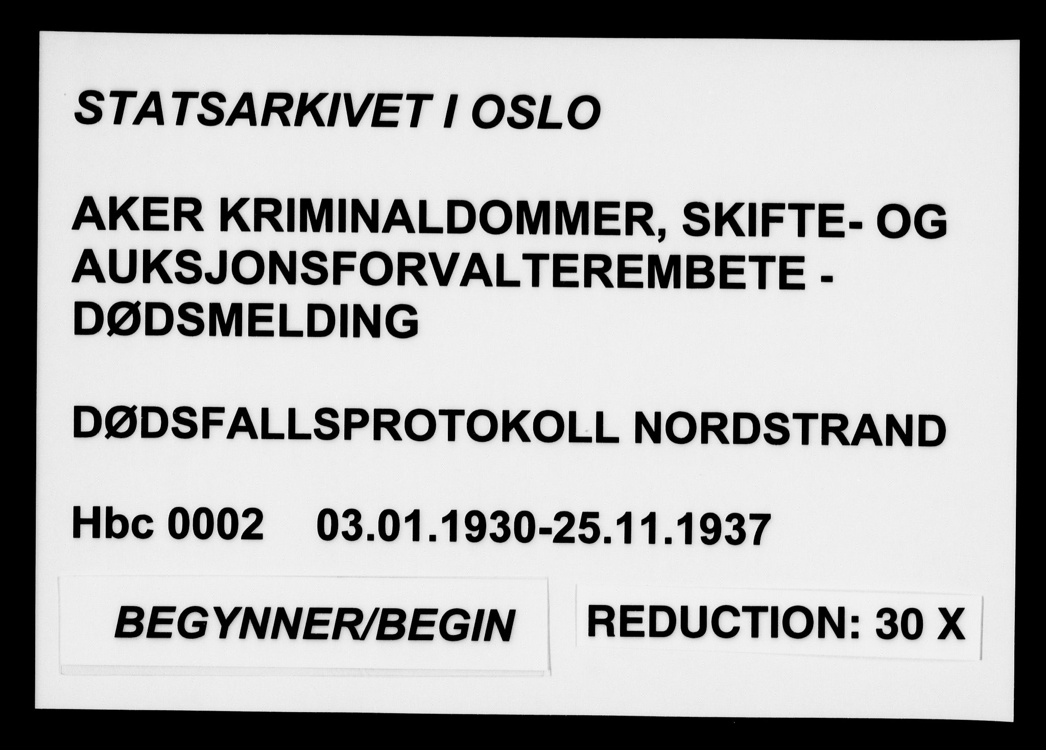 Aker kriminaldommer, skifte- og auksjonsforvalterembete, AV/SAO-A-10452/H/Hb/Hba/Hbad/L0002: Dødsfallsprotokoll for Nordstrand, 1930-1937